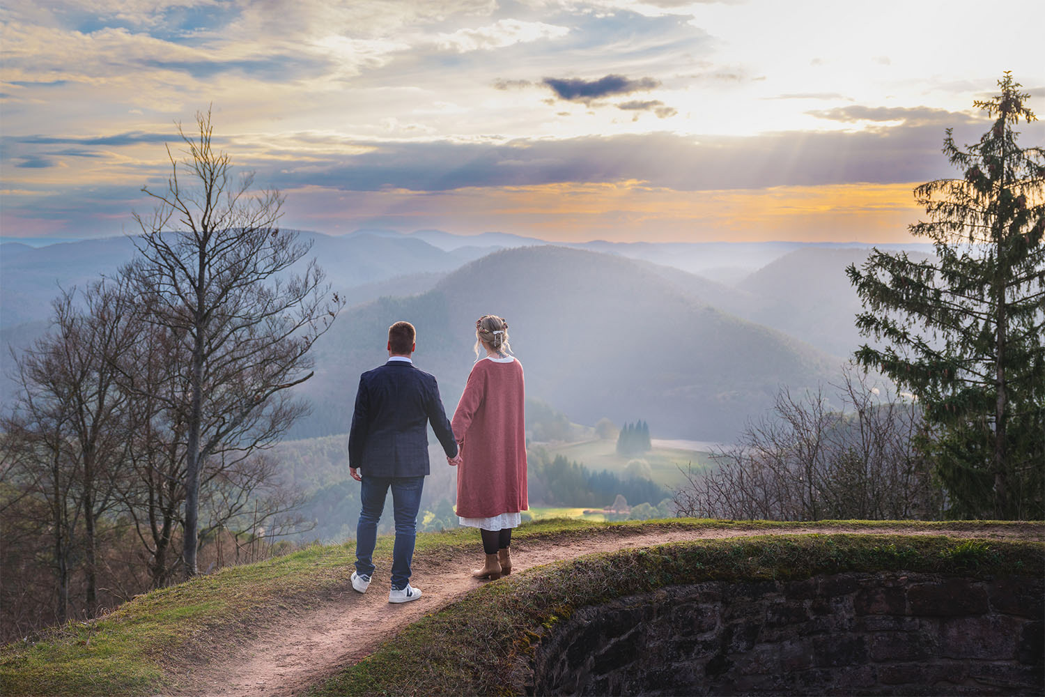 Couple amoureux dans les Vosges du nord