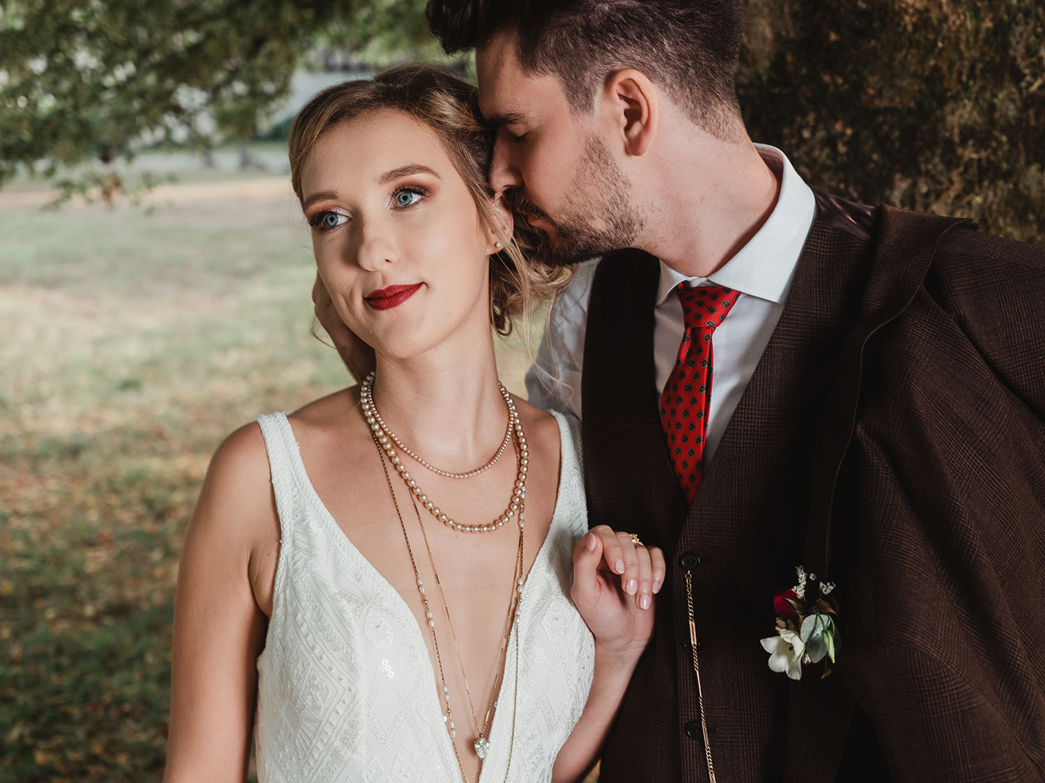 Photo de mariés à la Cour de Honau à La Wantzenau