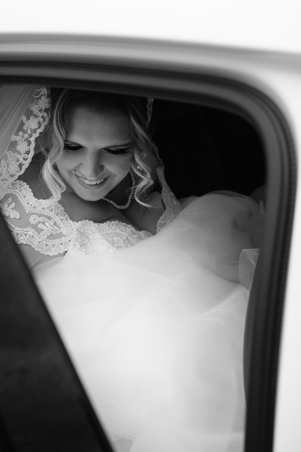 Mariée en voiture