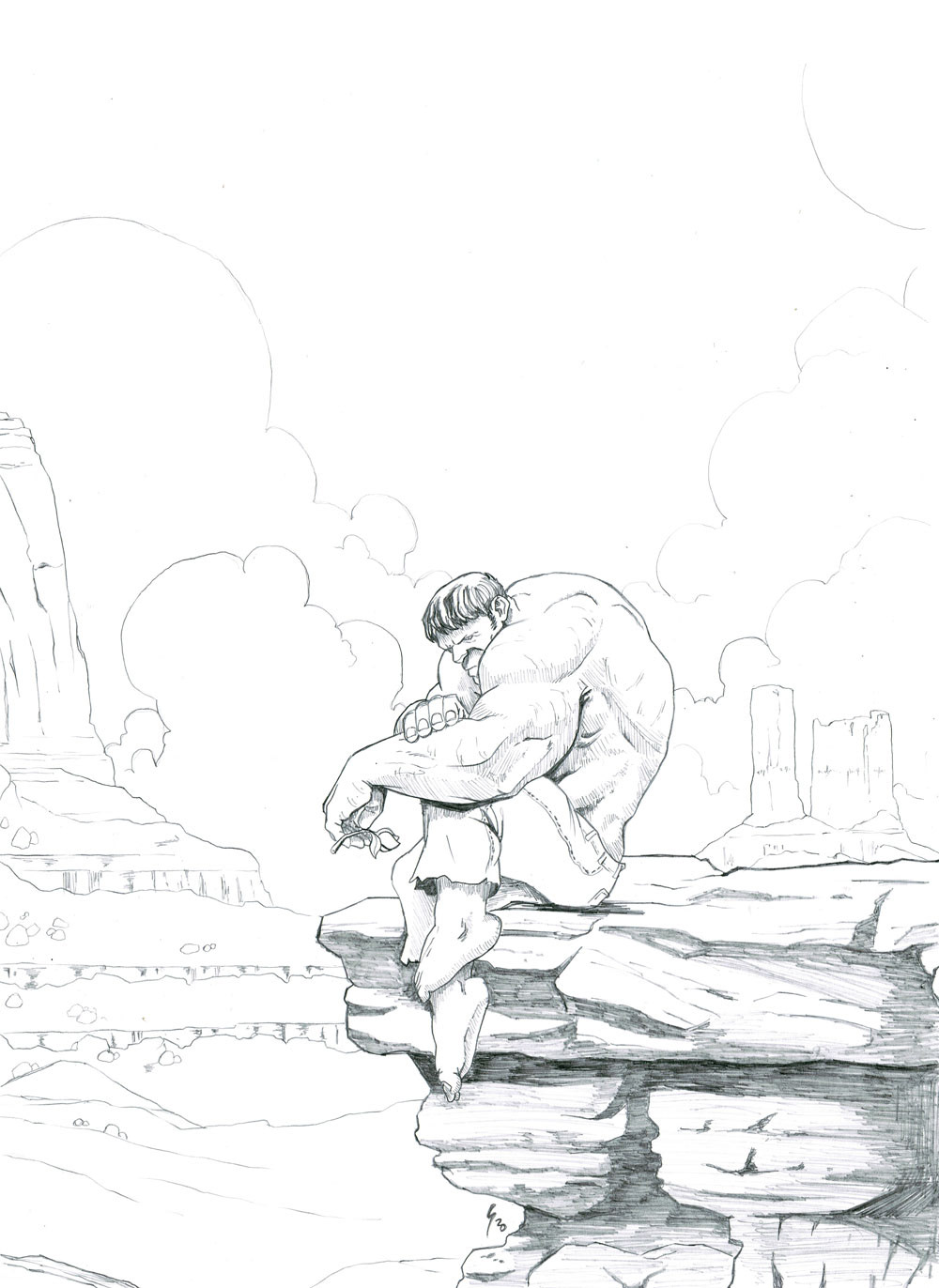 Hulk no smash, $75, pencil on 11x14 Bristol