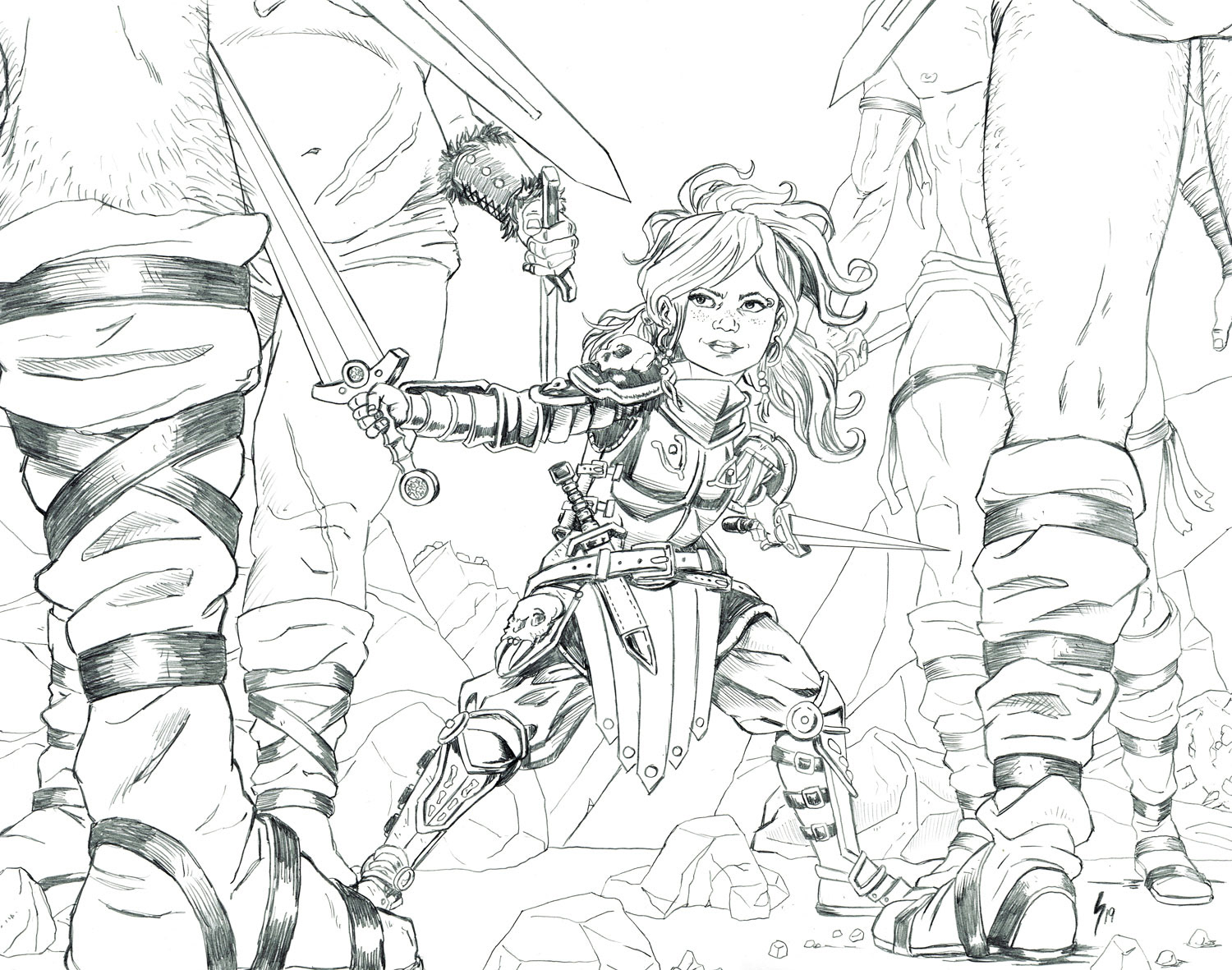 Fighter's Battle, $150, pencil on 11x14 Bristol