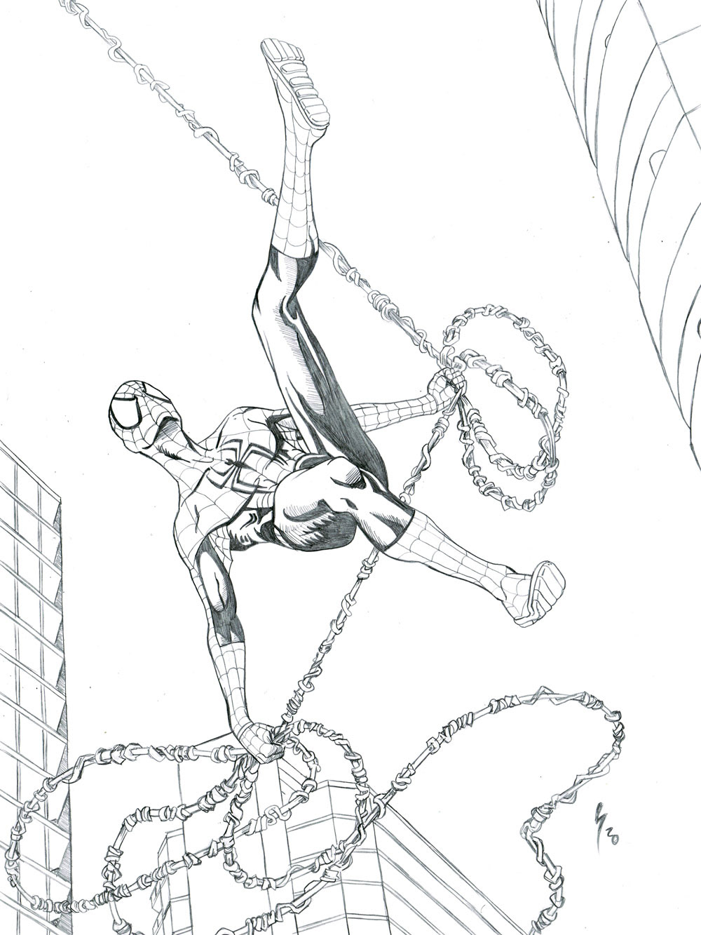 Webslinger, $75, pencil on 11x14 Bristol