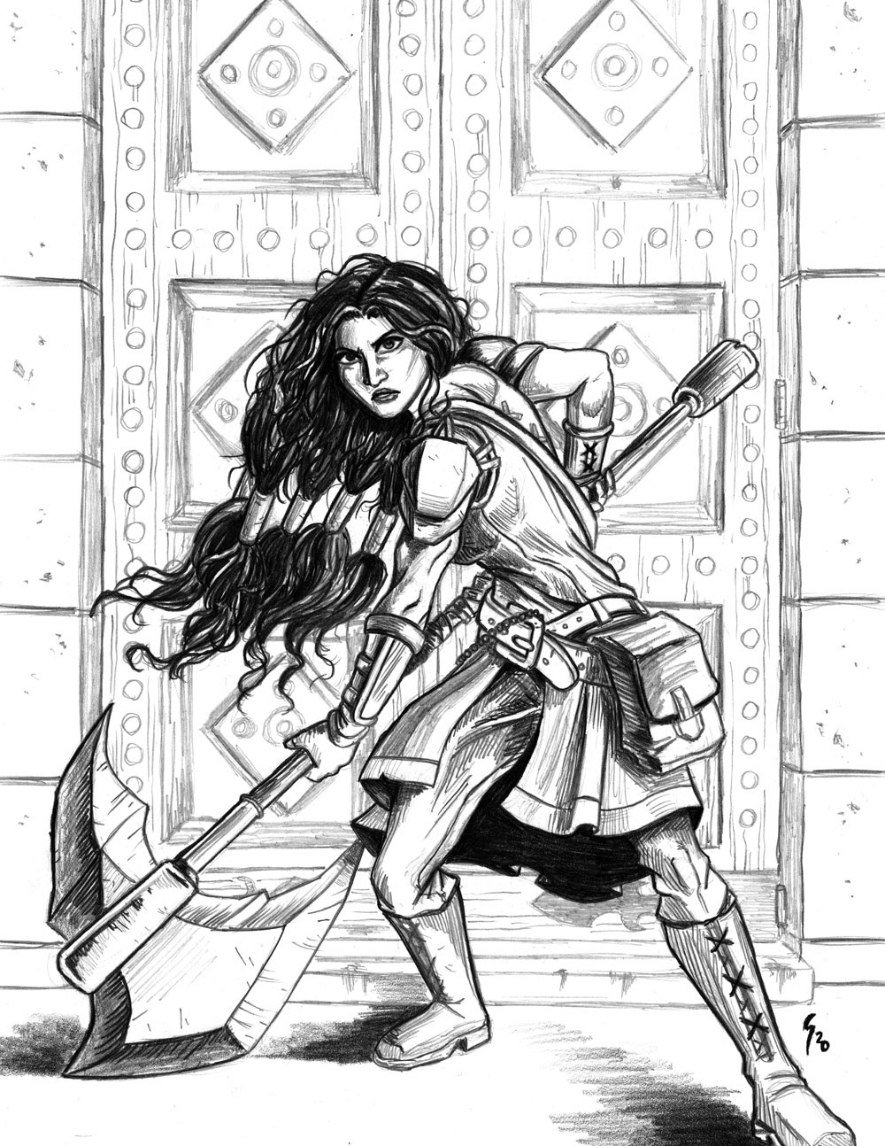 Hold the Door, $75, pencil on 11x14 Bristol