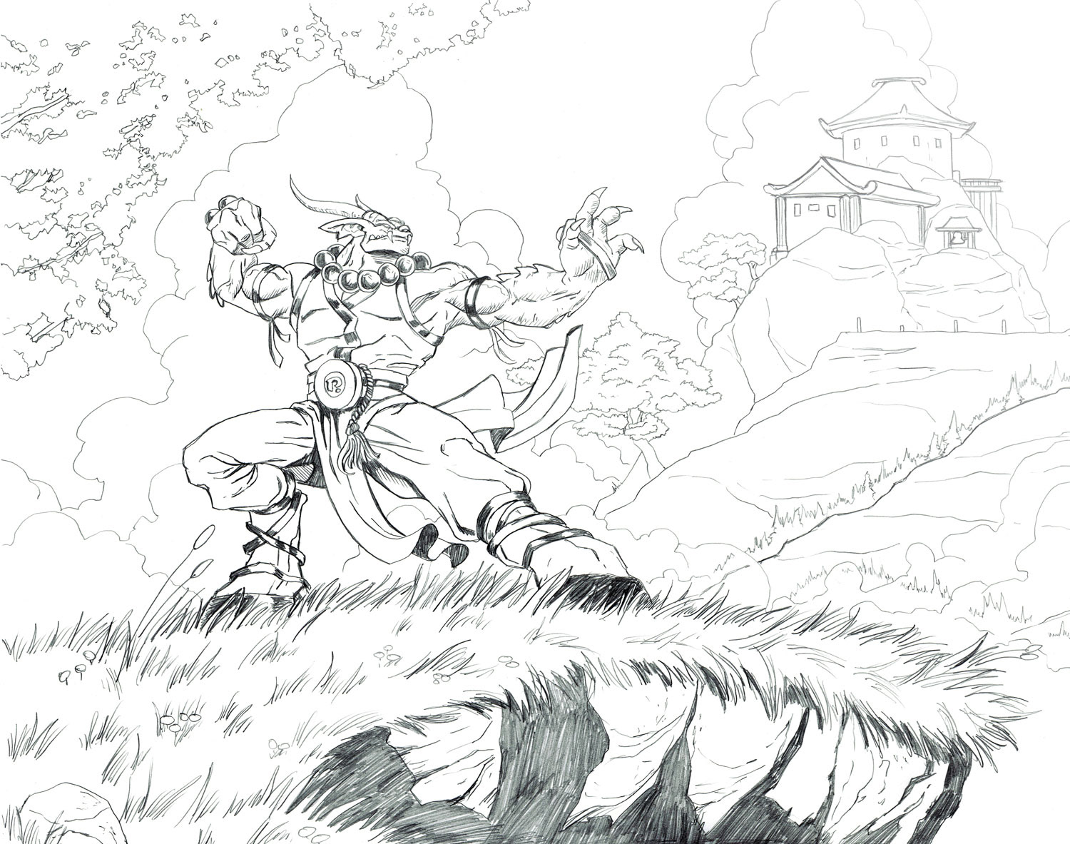 Monk's Calm, $150, pencil on 11x14 Bristol
