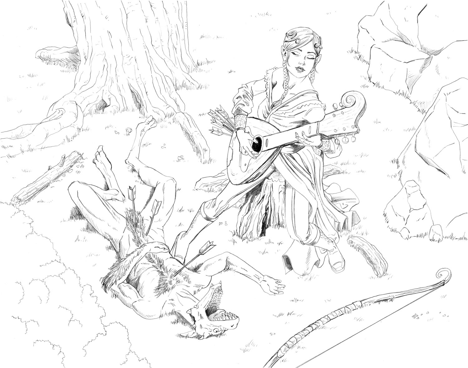 Bard's Song, $150, pencil on 11x14 Bristol