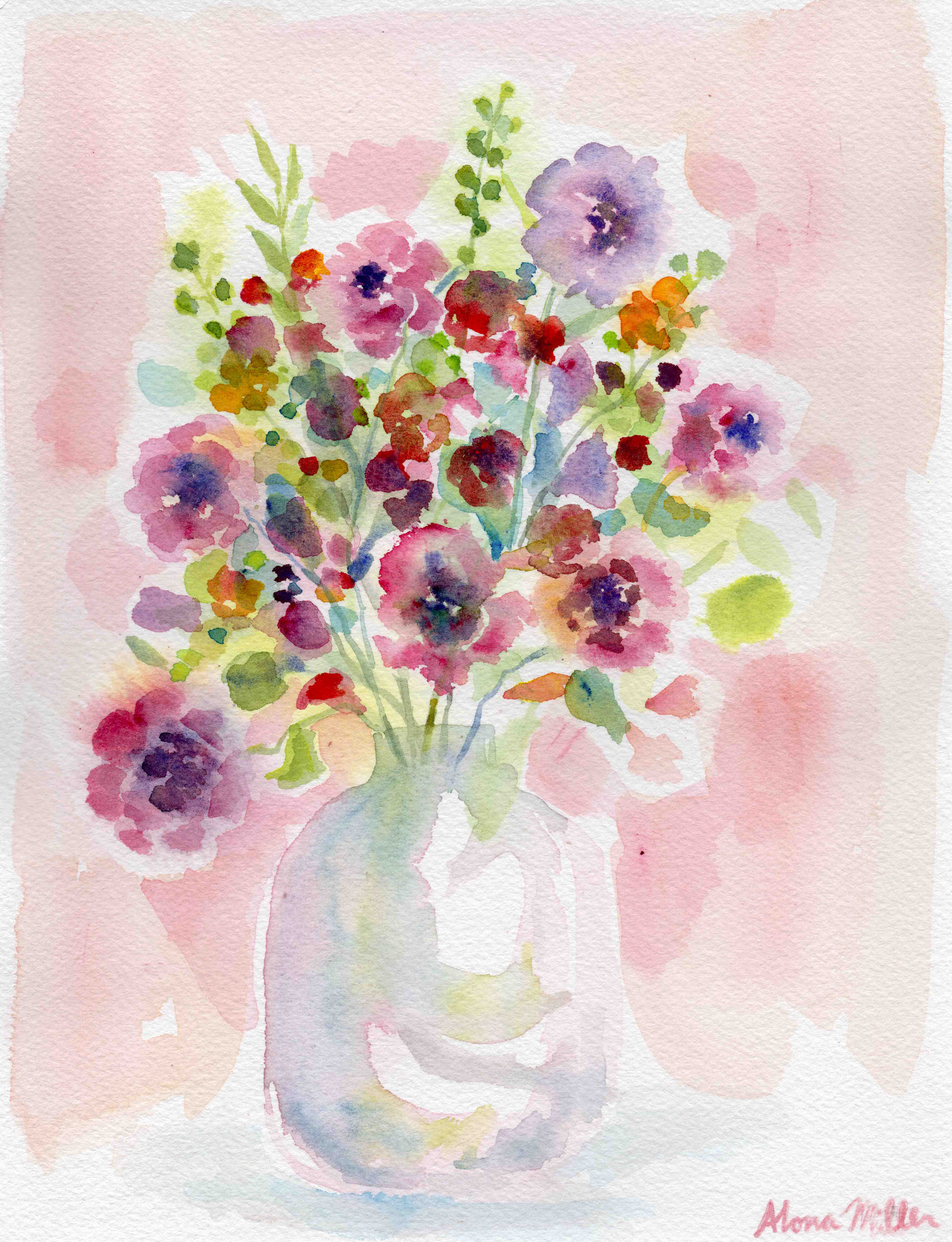 "Pink and Purple Hues"