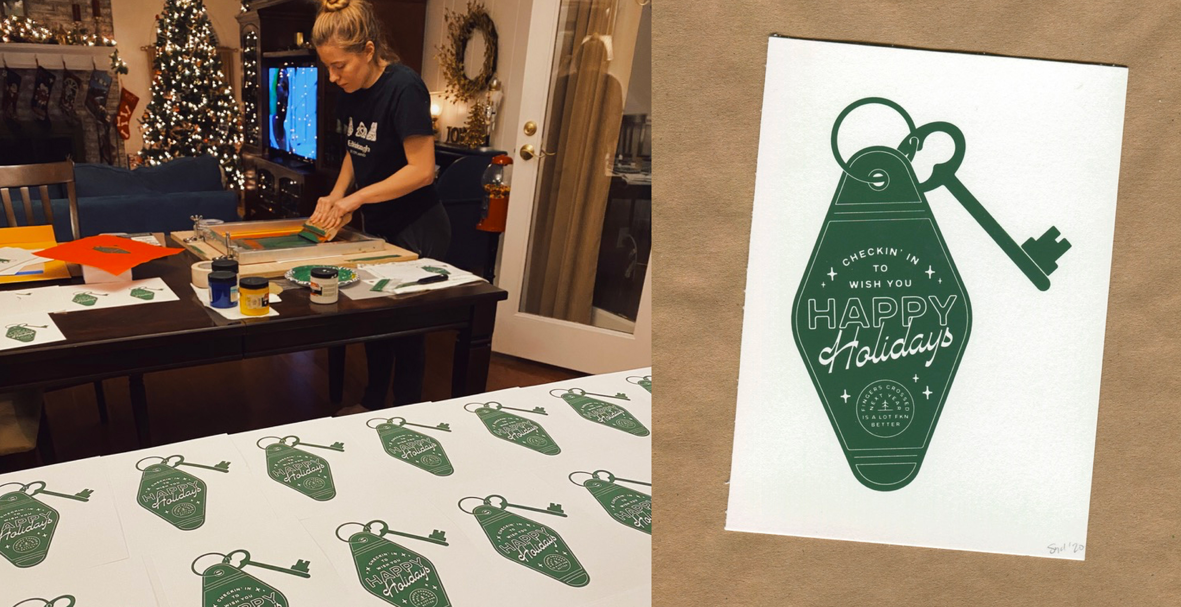 2020 Screen printed Holiday Cards