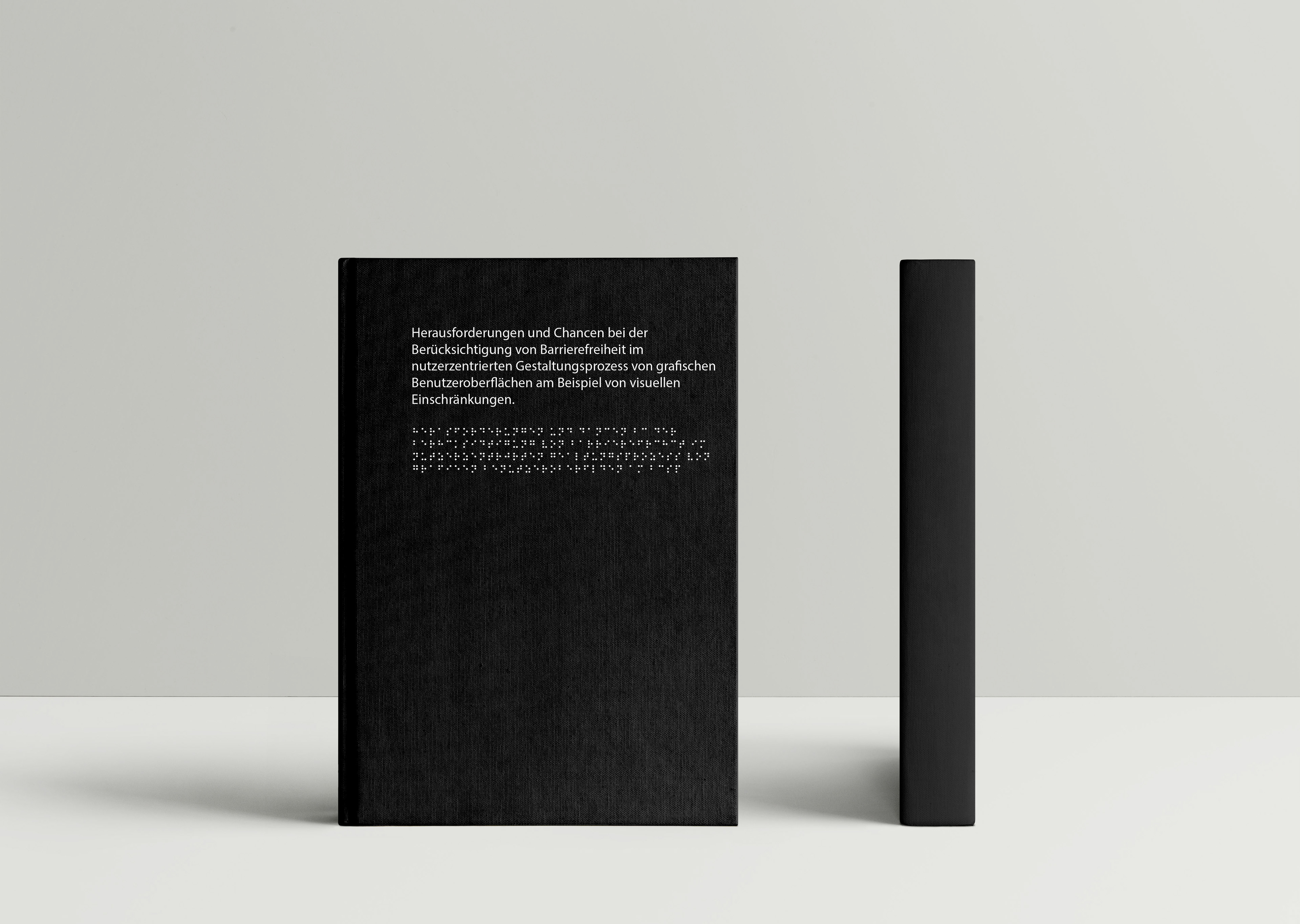 Darstellung der Masterarbeit mit Braille-Titel