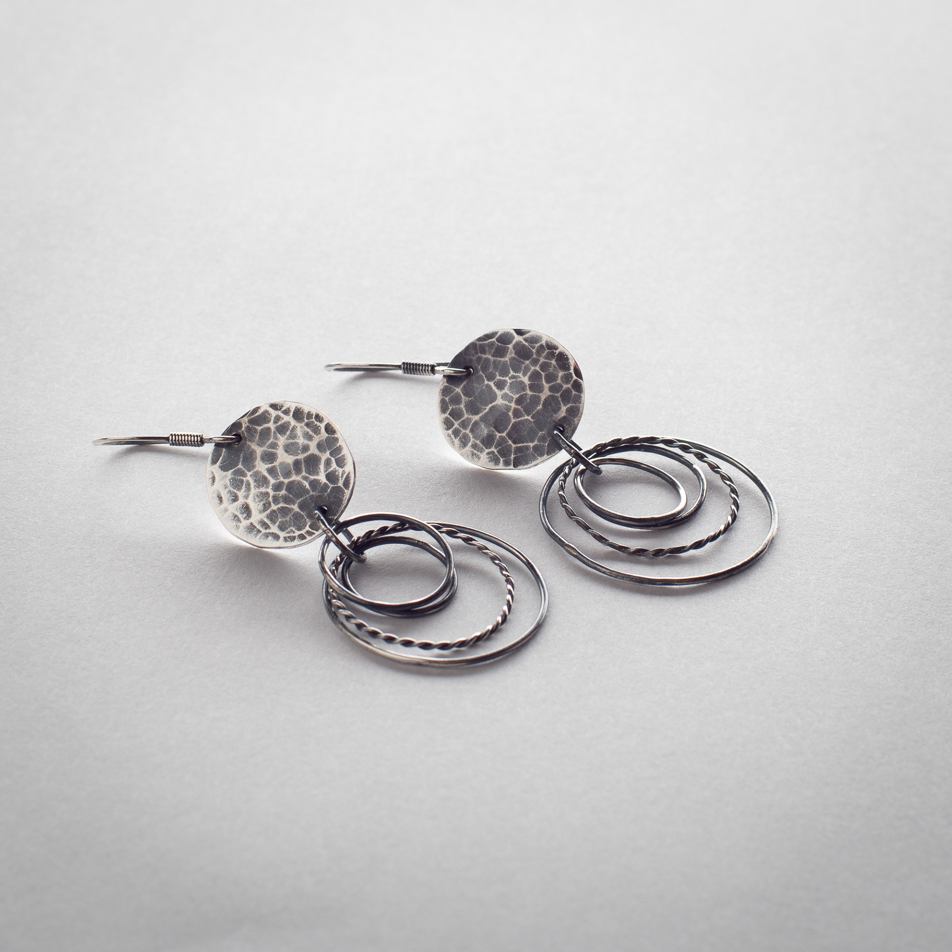 Textured circle earrings - SOLD