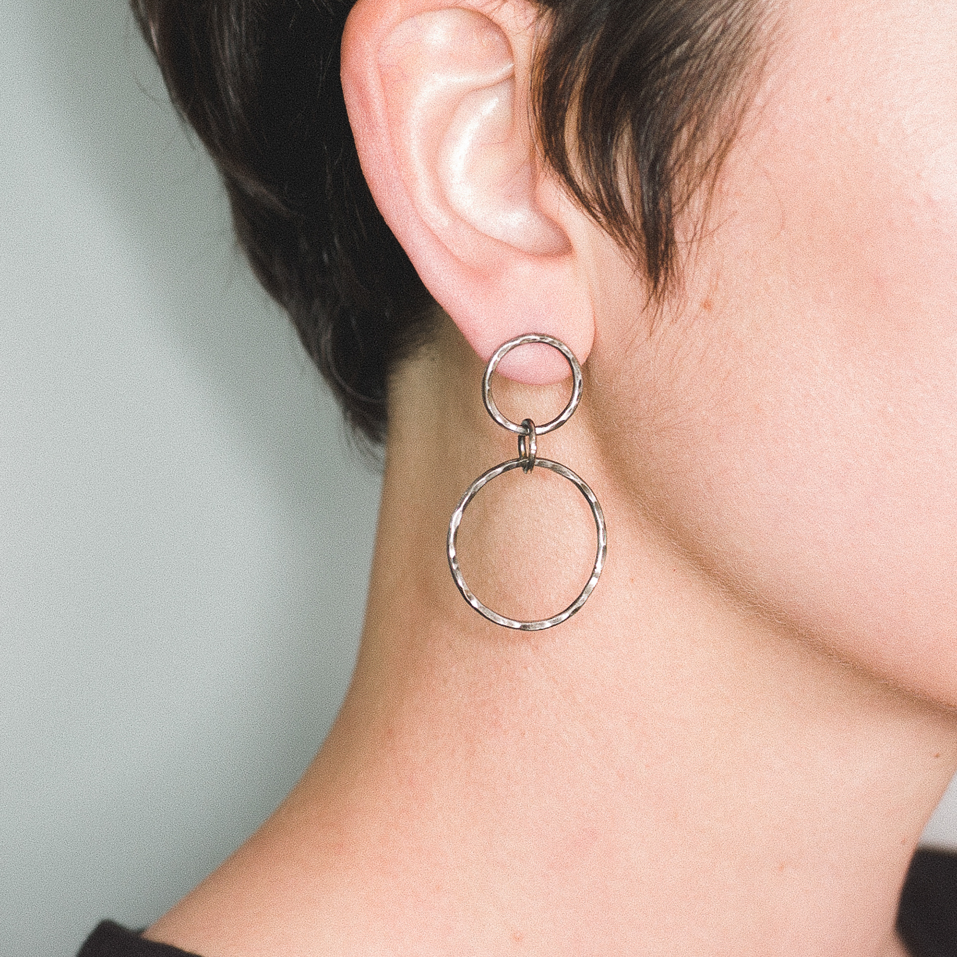 Oxidised Circles Earrings - Sold