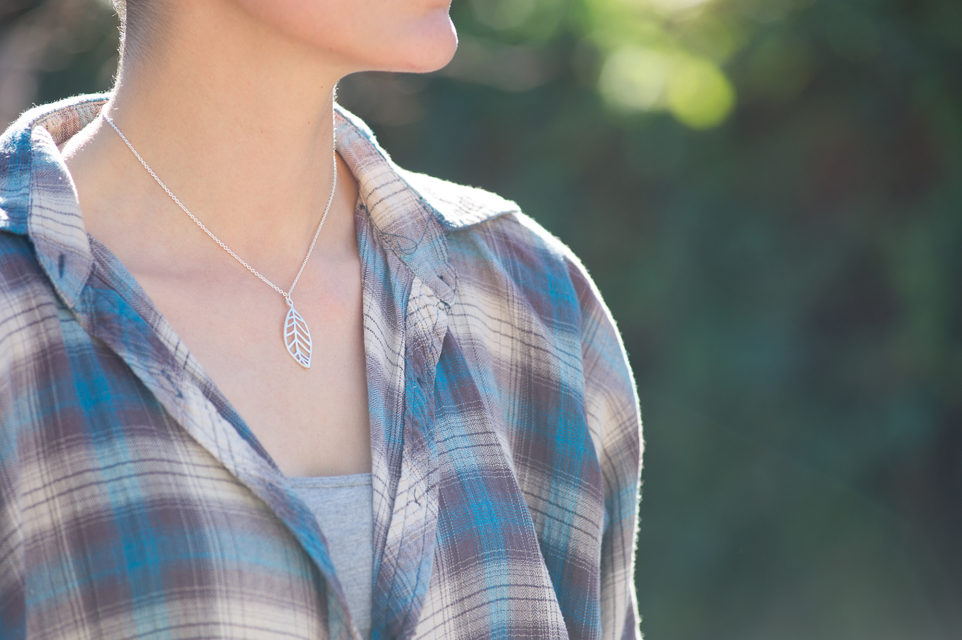 Leaf Silhouette Necklace - Available Made to Order