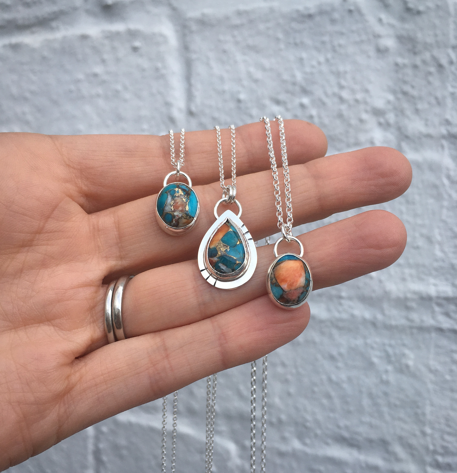 Spiny Oyster Turquoise Necklaces - Sold