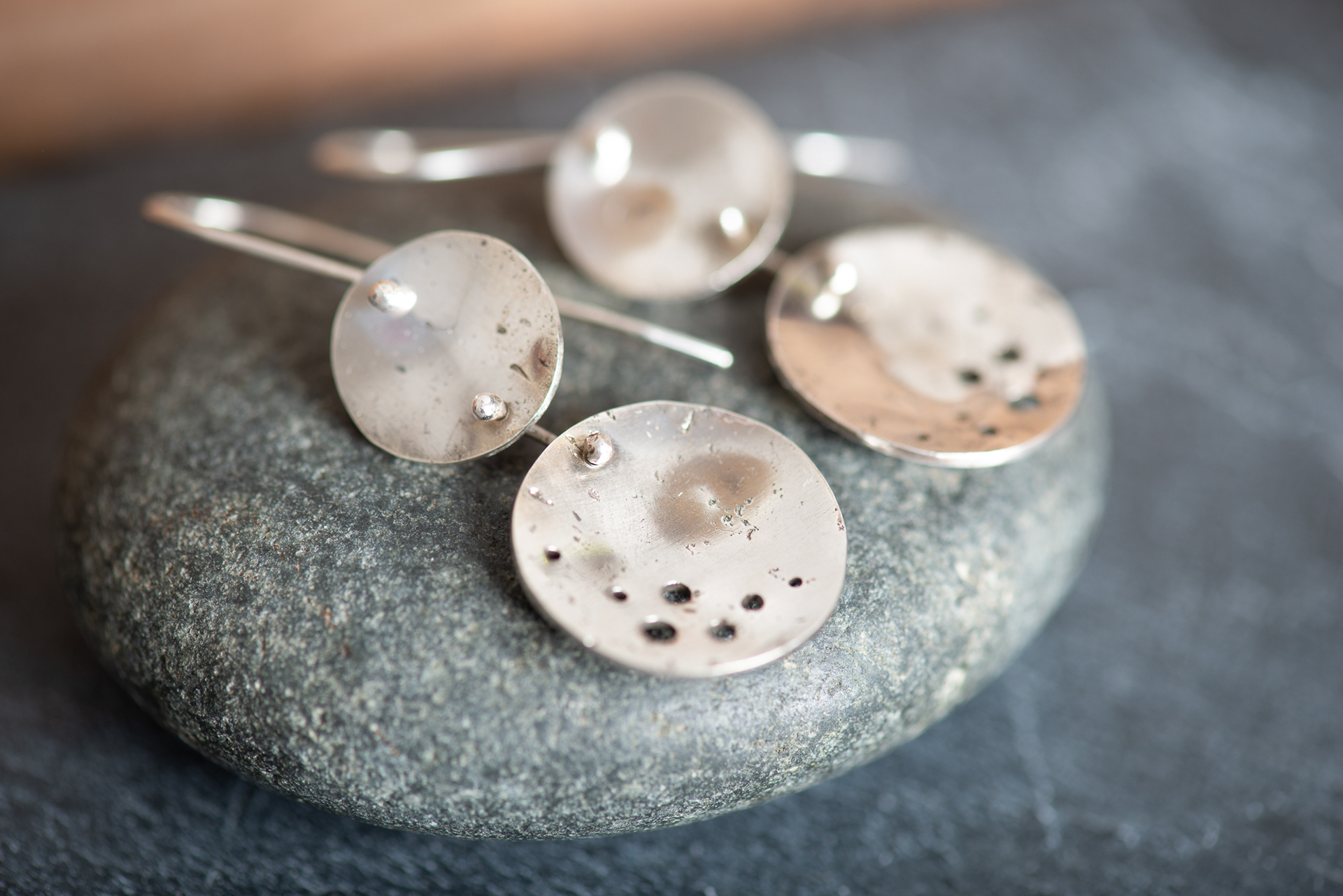 Textured Circles Earrings - Sold
