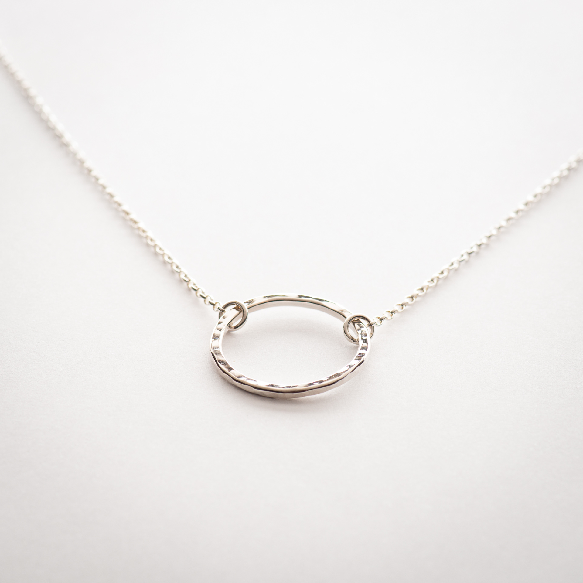 Hammered Circle Necklace - £35