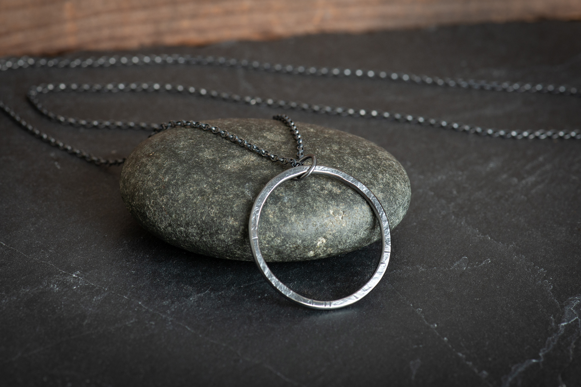 Oxidised Circle Necklace SOLD