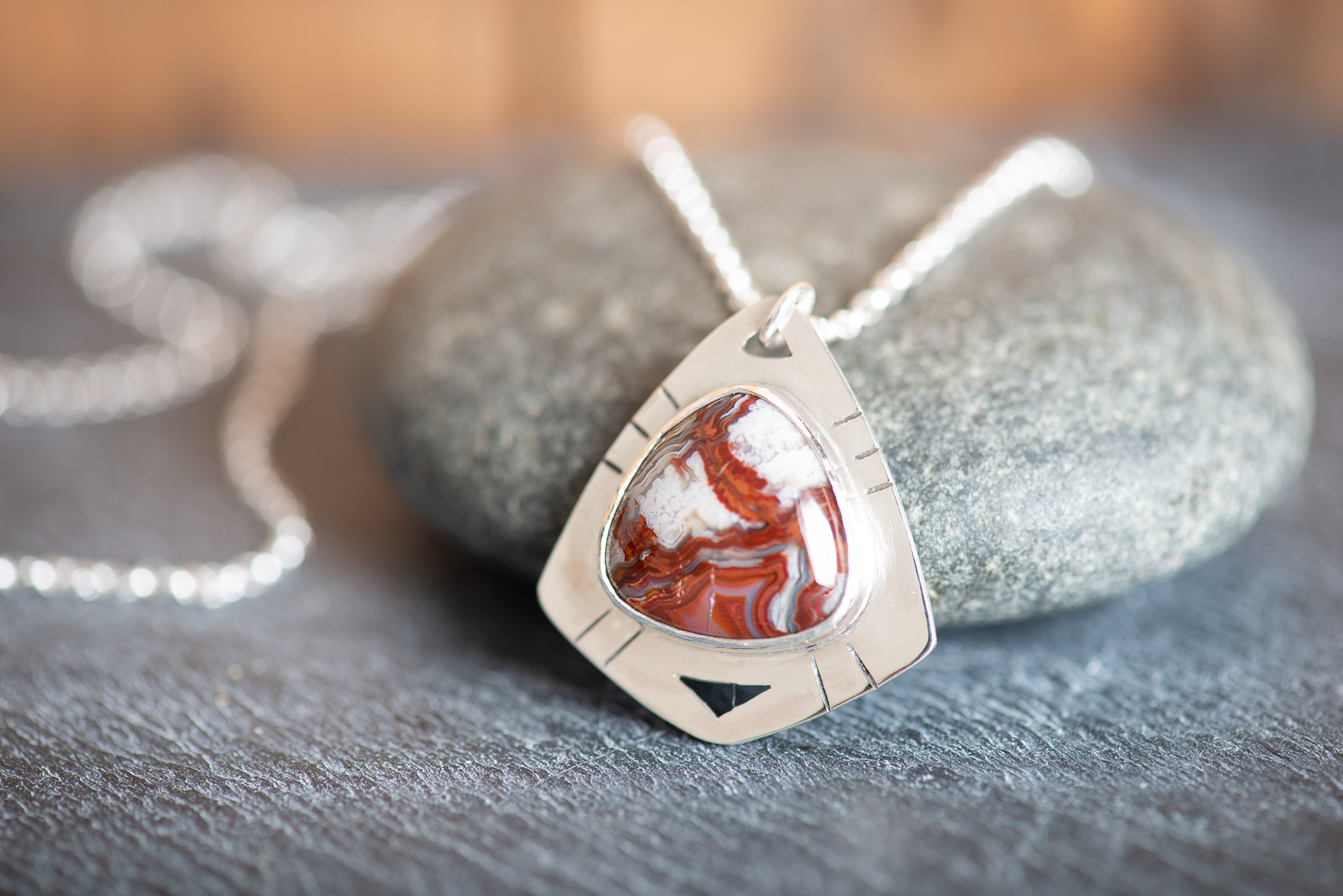 Crazy Lace Agate Necklace- Sold