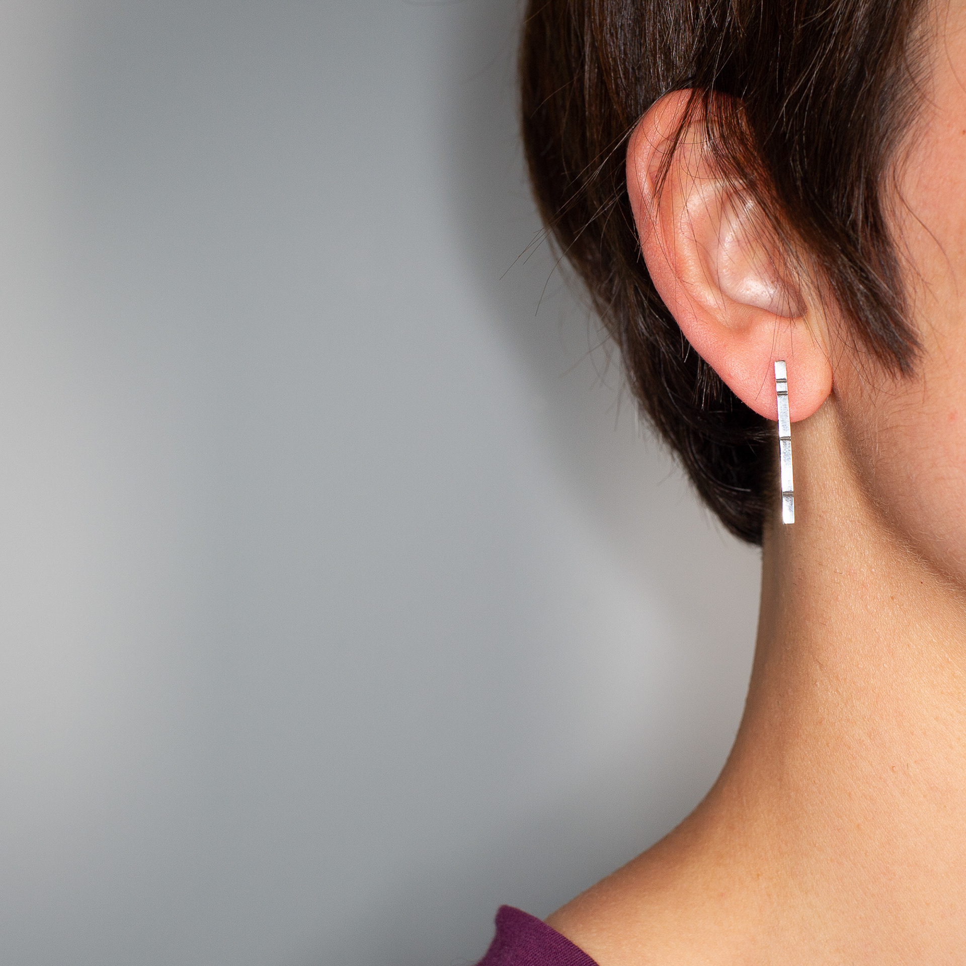 Lined Bar Earrings - SOLD