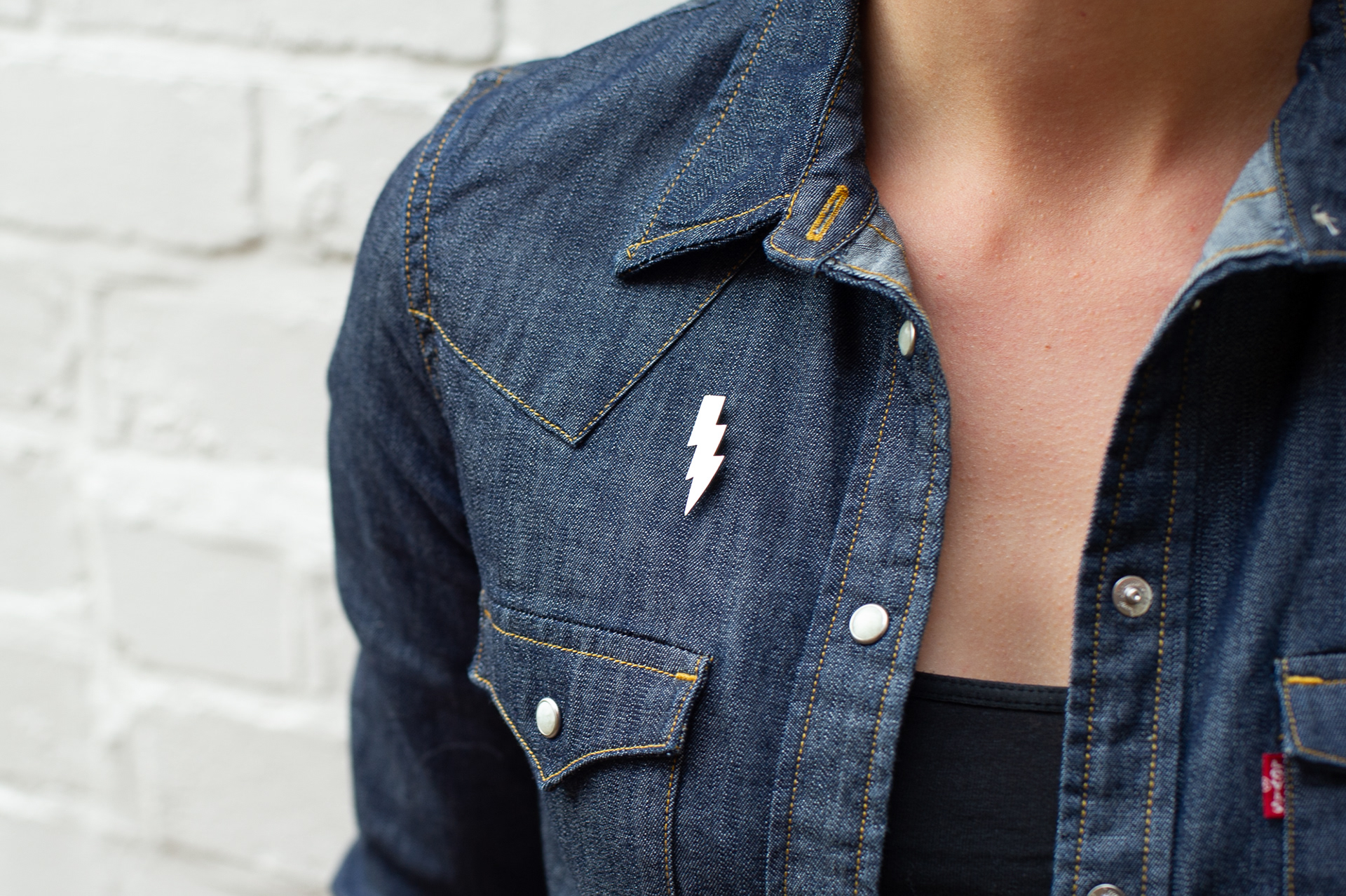 Lightning Bolt Pin Badge - SOLD
