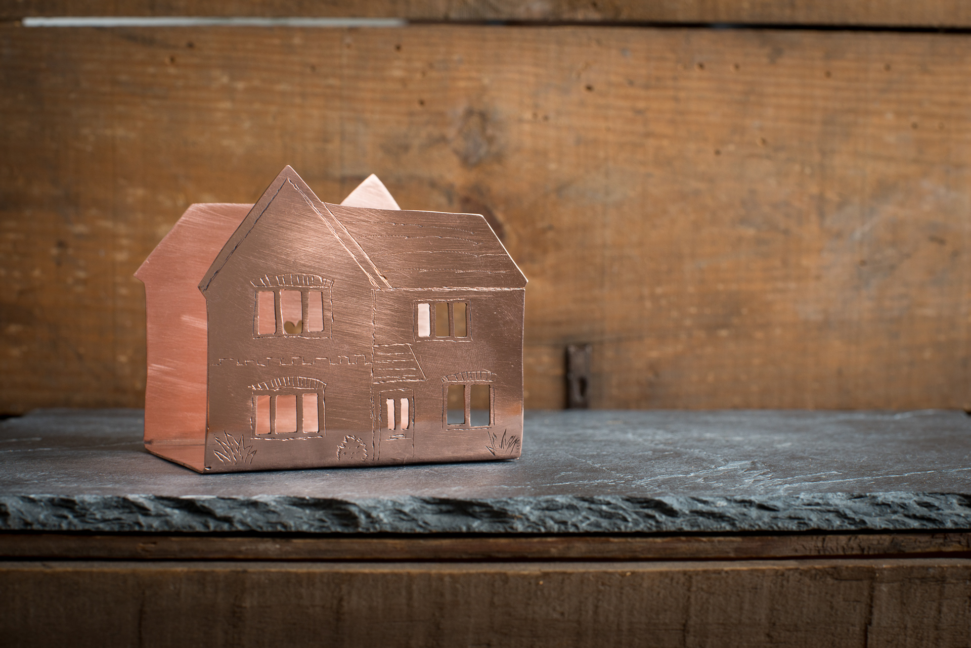 House portrait tea-light holder