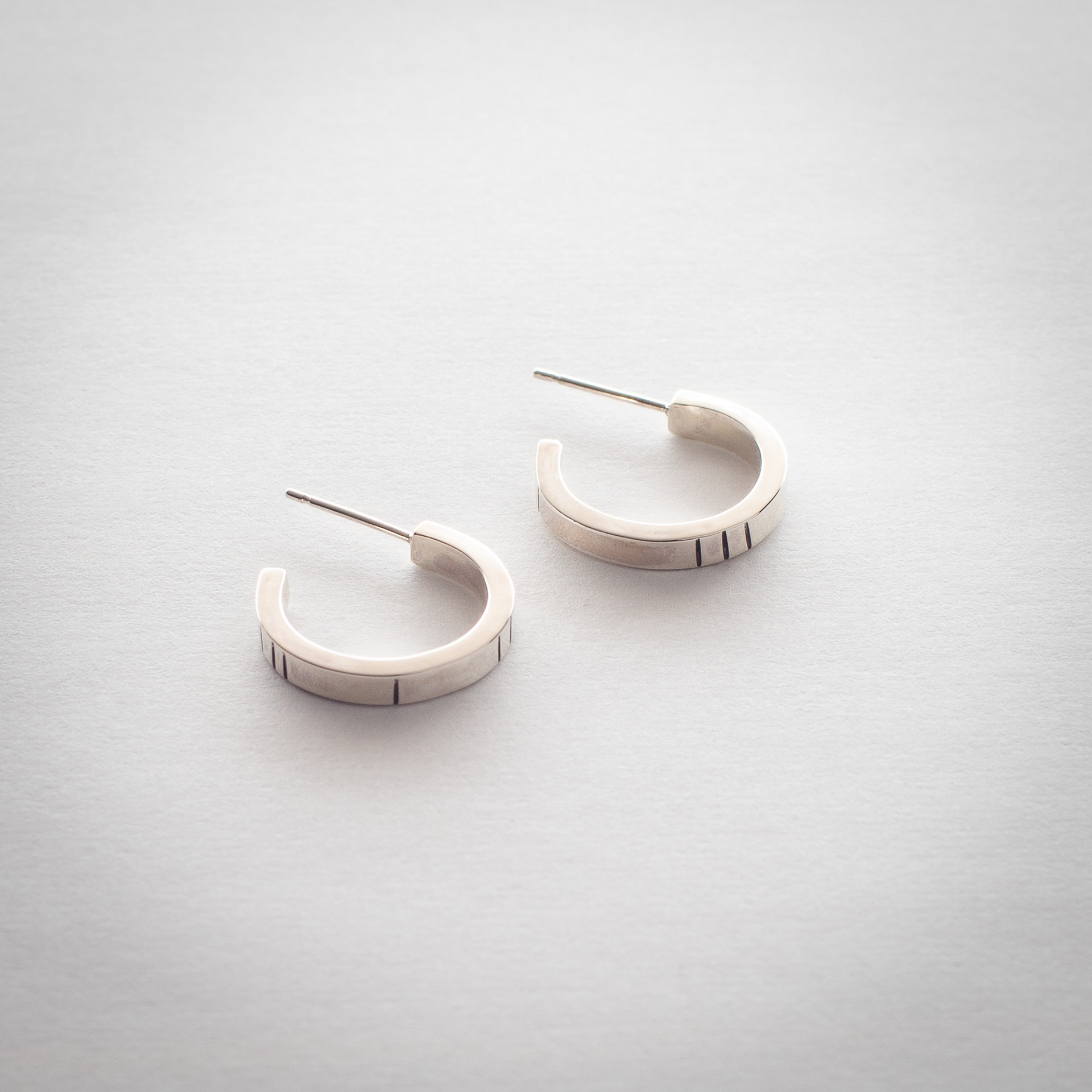 Lined Open Hoop Earrings - SOLD