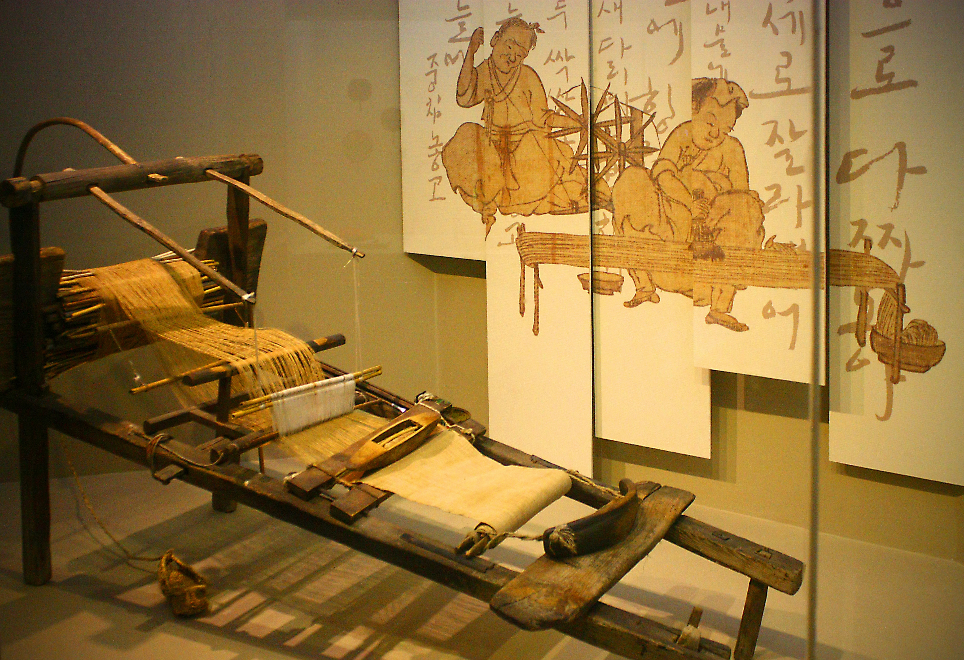 An early looming machine at the Museum of ethnic people 