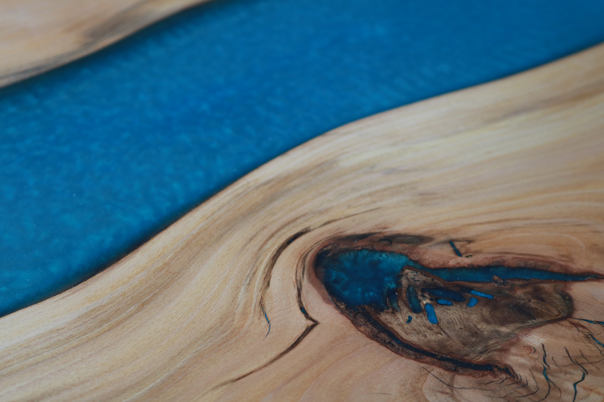 Custom Epoxy River Table made with pine