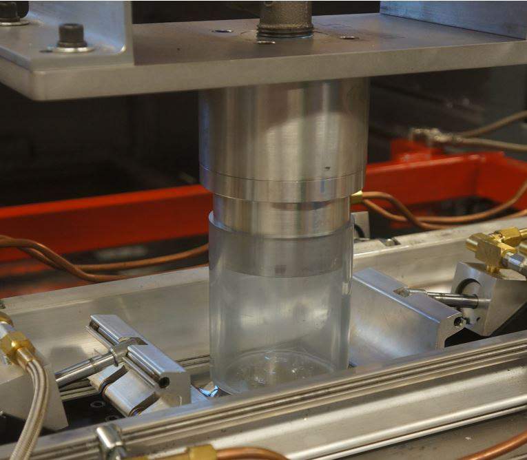 Due to the height of the cup a plug assist was used to draw the plastic sheet to the sides of the mold and create a vacuum seal on the bottom