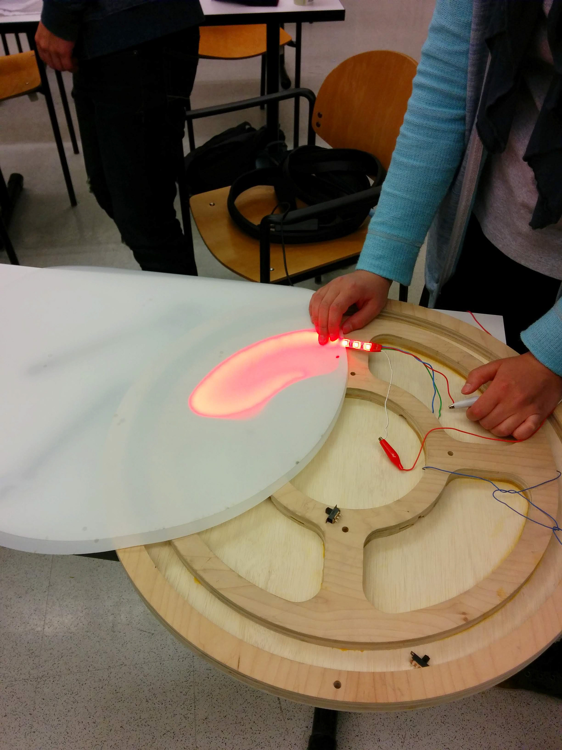 Diffusing sheets to distribute the light and reduce LED hotspots