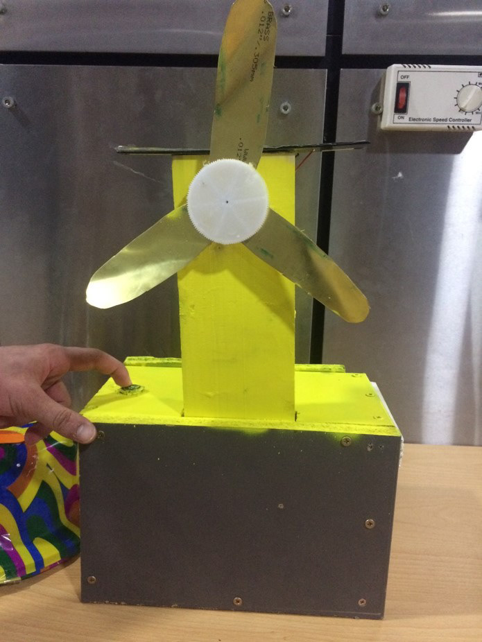 Solar powered fan that combined the woodworking skills learned with electronics