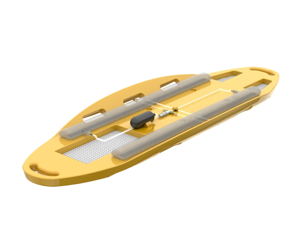 CAD model, showcasing the canister and tube system