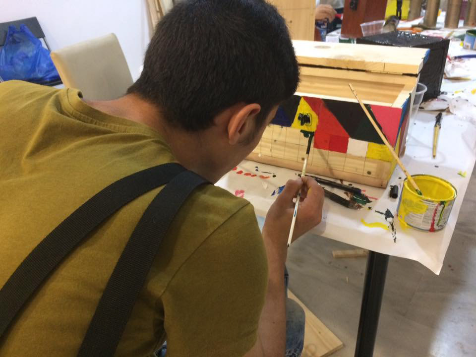 Boxes were painted to showcase each person's individuality