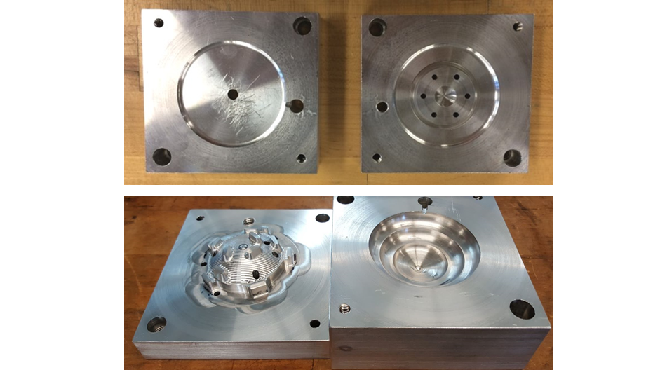 Cake and frosting molds, made using CNC mill and lathe
