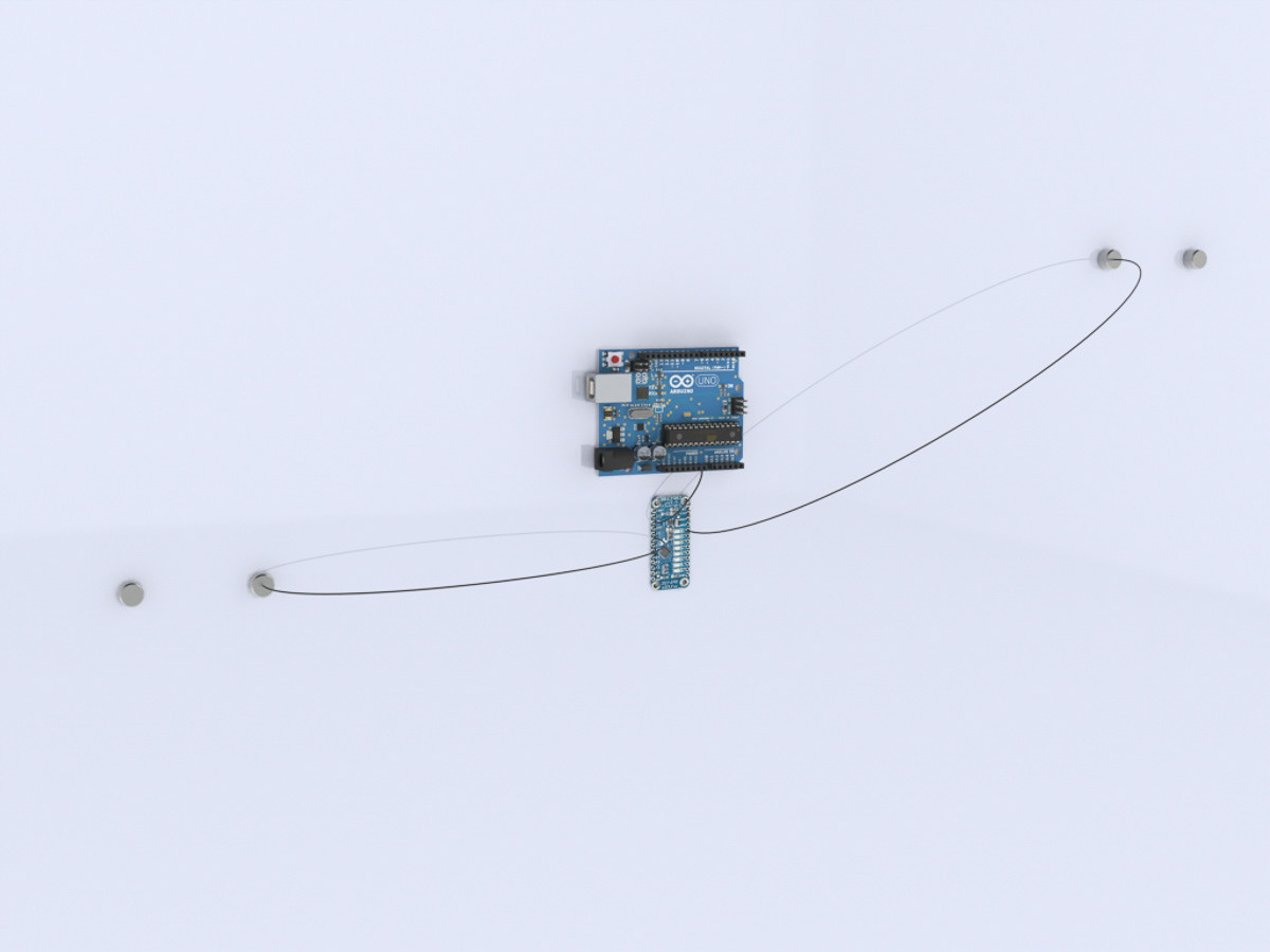 A capacitive touch sensor was wired to each jelly bean hold