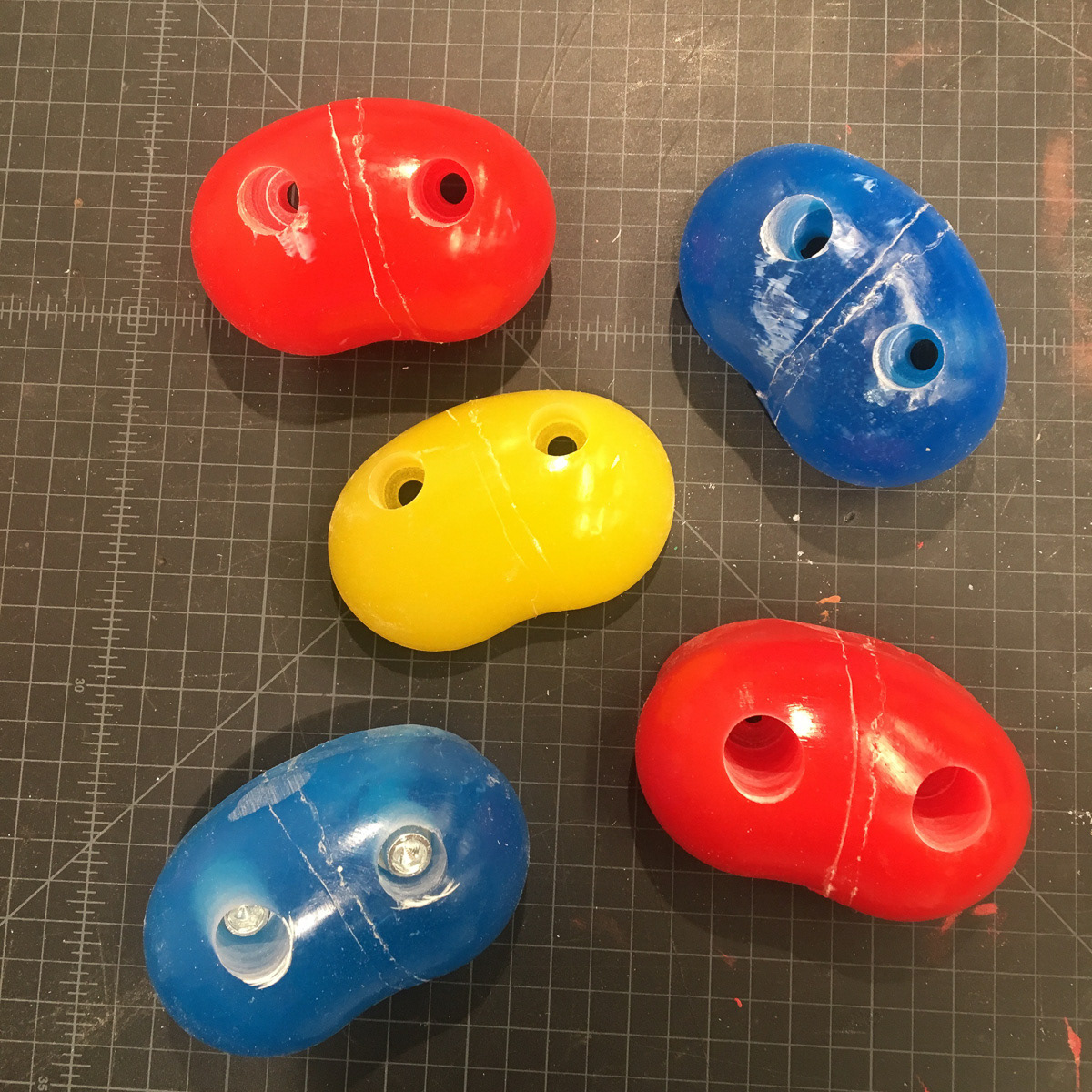 Final casted jelly beans holds