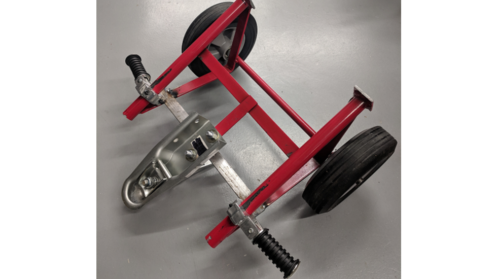 Final prototype with ball joint hitch and foot pedals