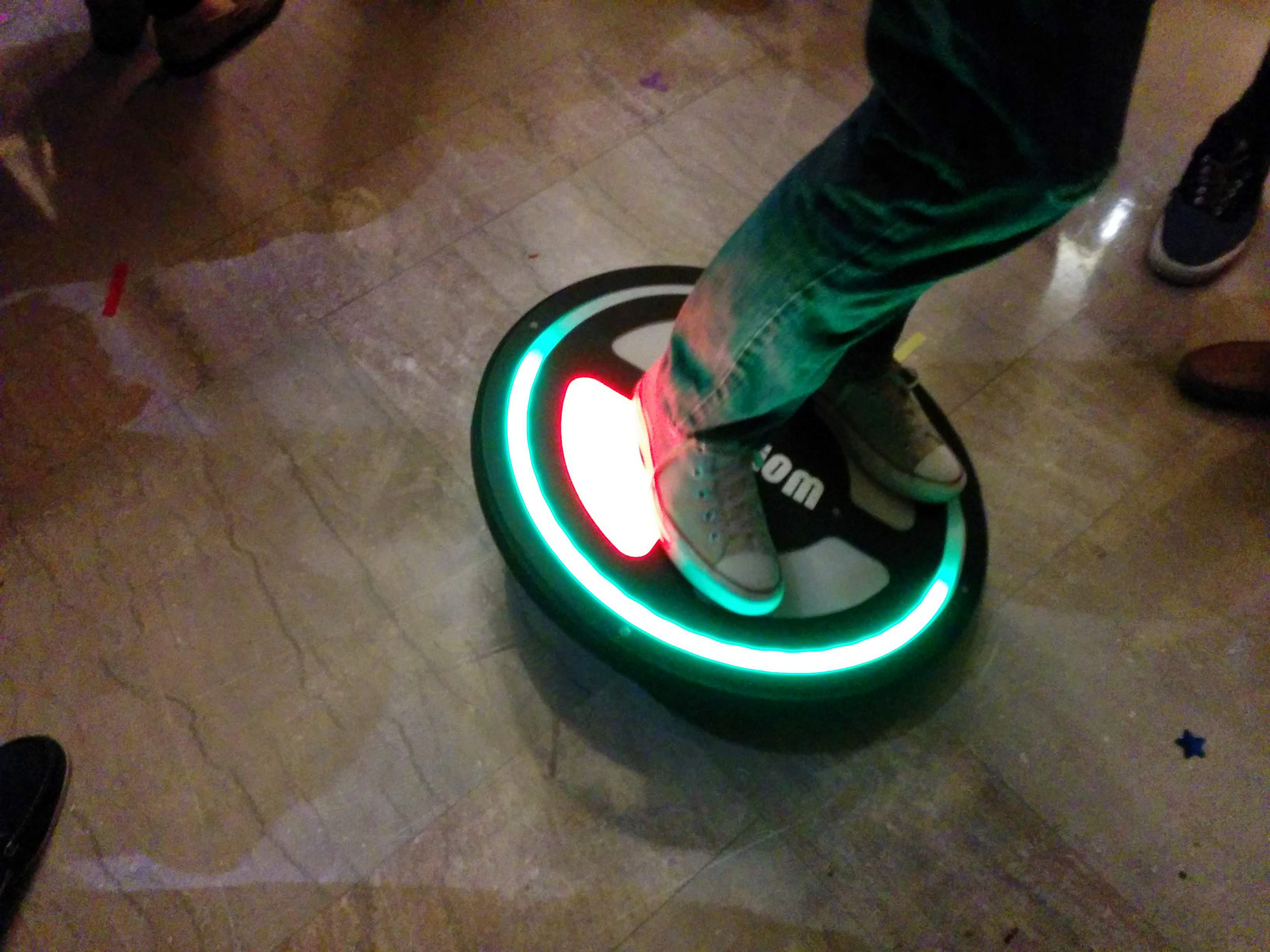 Wobblit, a balance board with light up sections that indicate the direction to lean