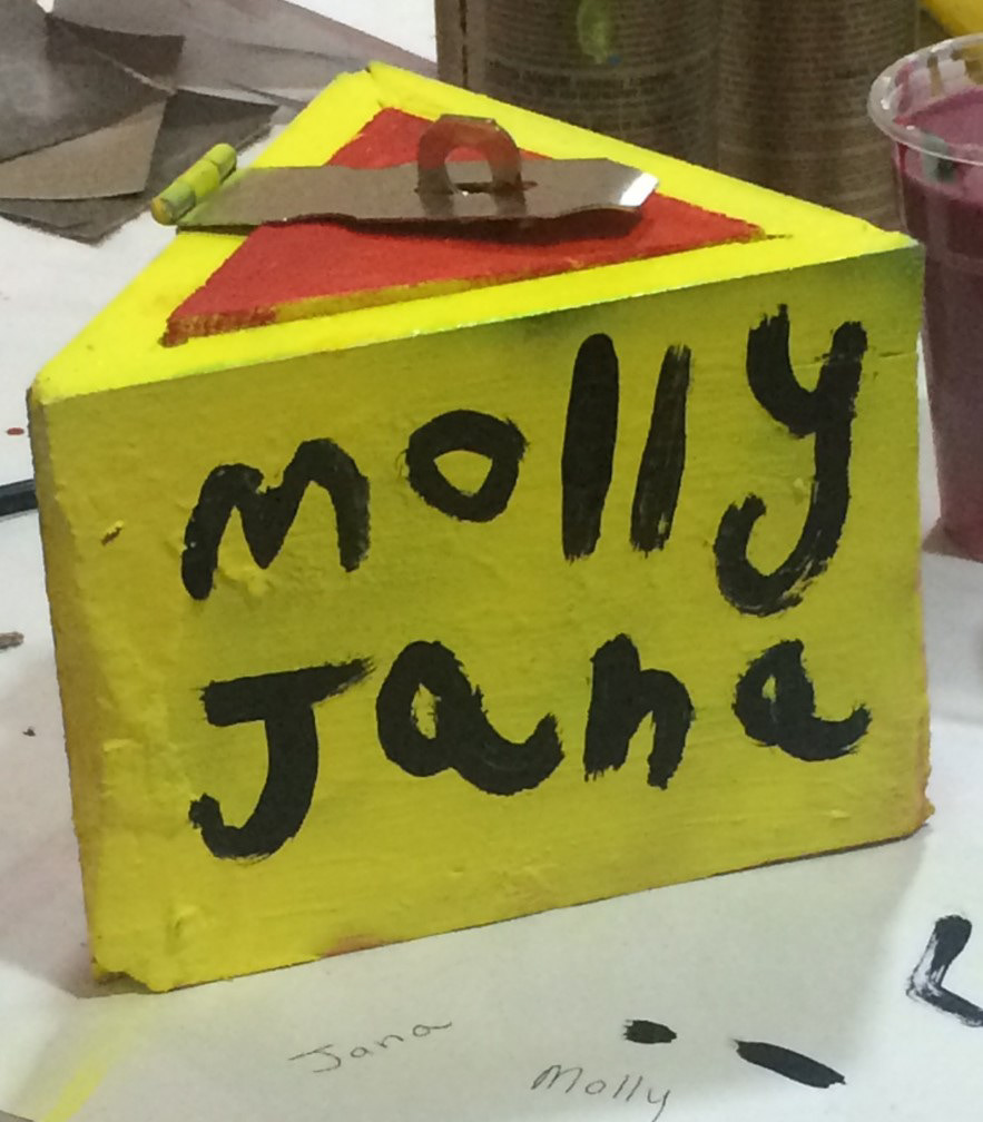 One student wrote my name on their box to show their appreciation