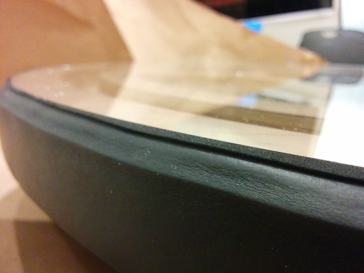 A rubber bumper was added around the edge for safety and aesthetics