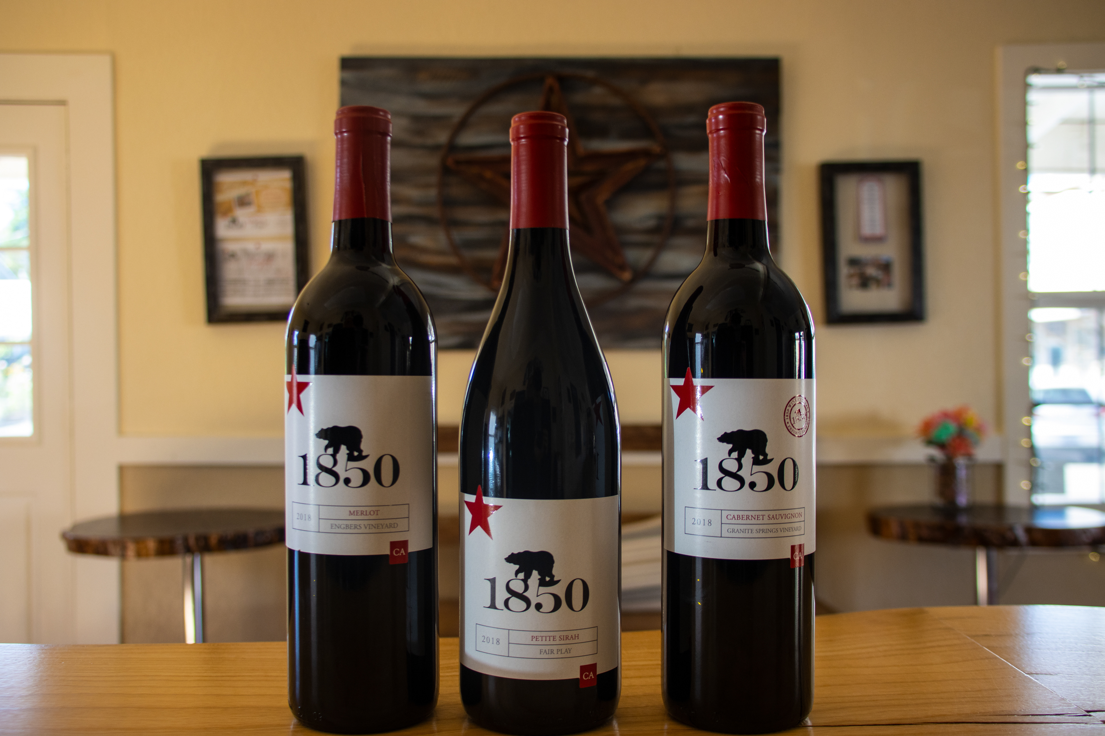 Three wine bottles