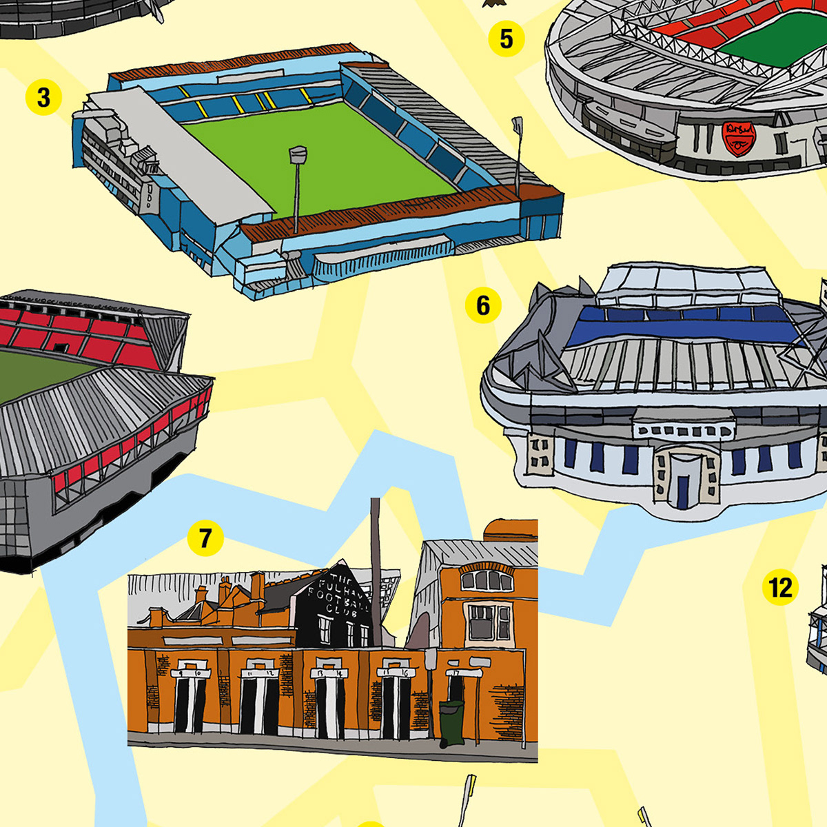 Stephen Beerling - Football Stadiums of London Map