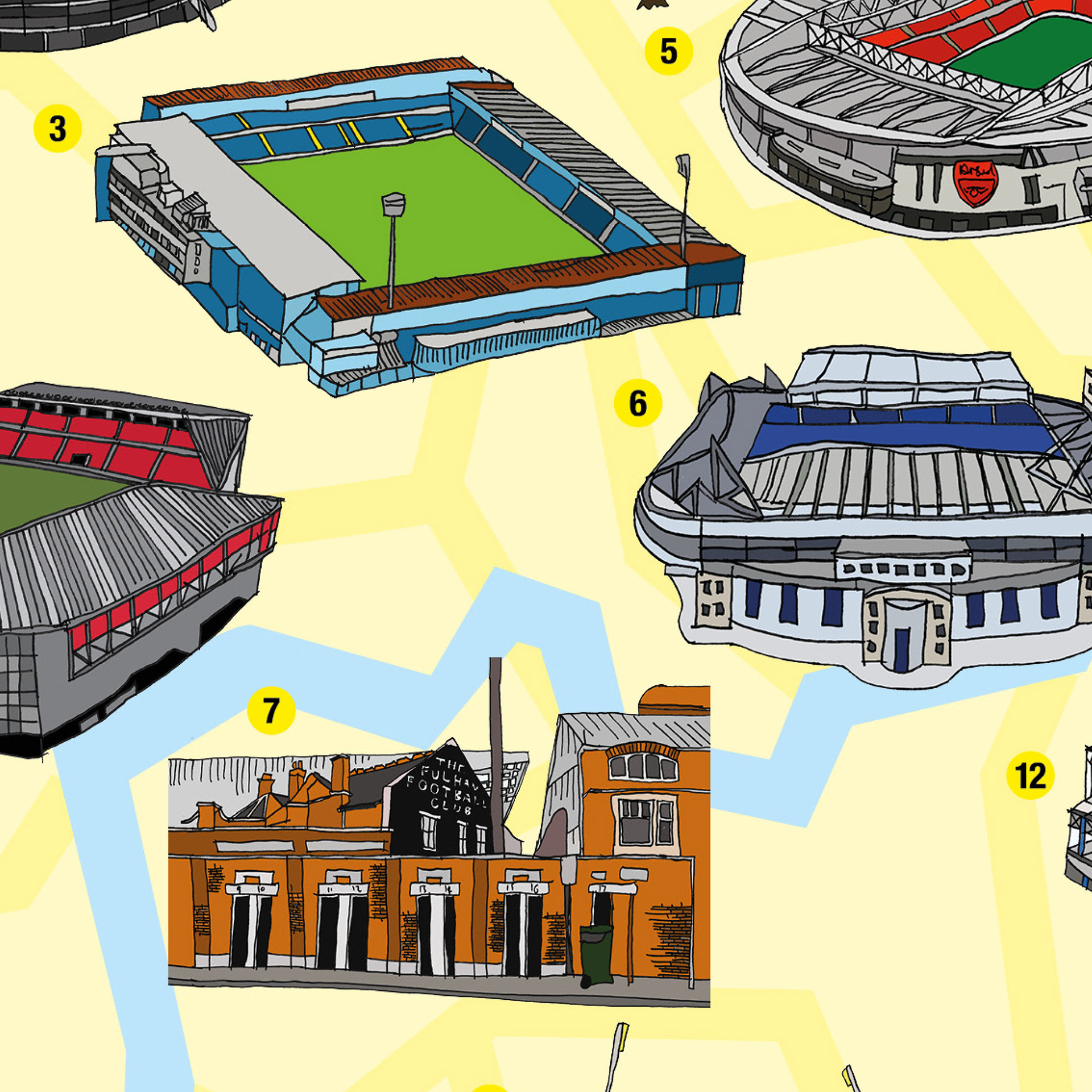 Stephen Beerling - Football Stadiums of London Map