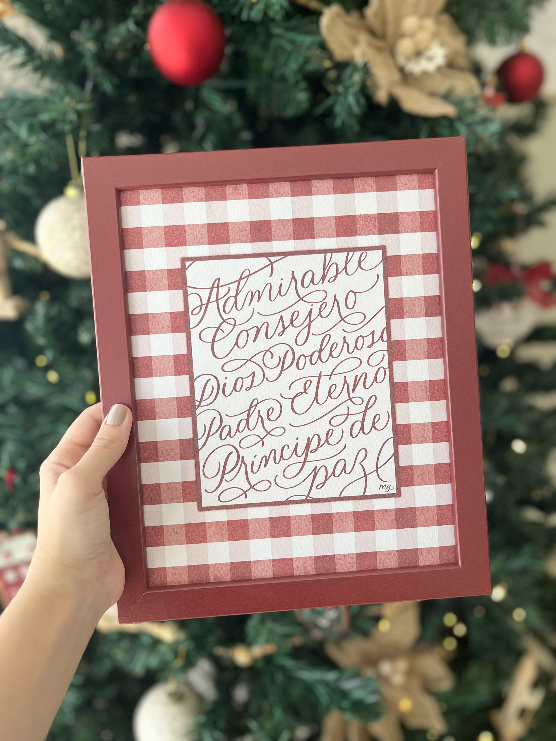 Isaías 9:6c Gingham (enmarcado) | RD$1,350.00