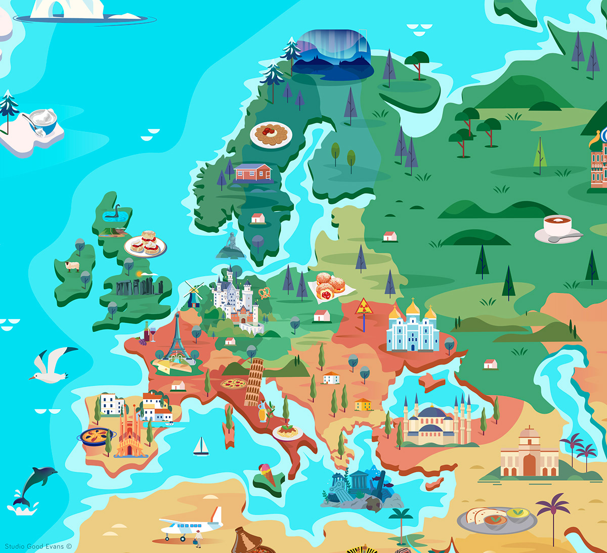 Jasmijn Evans Illustration - Illustrated World Map