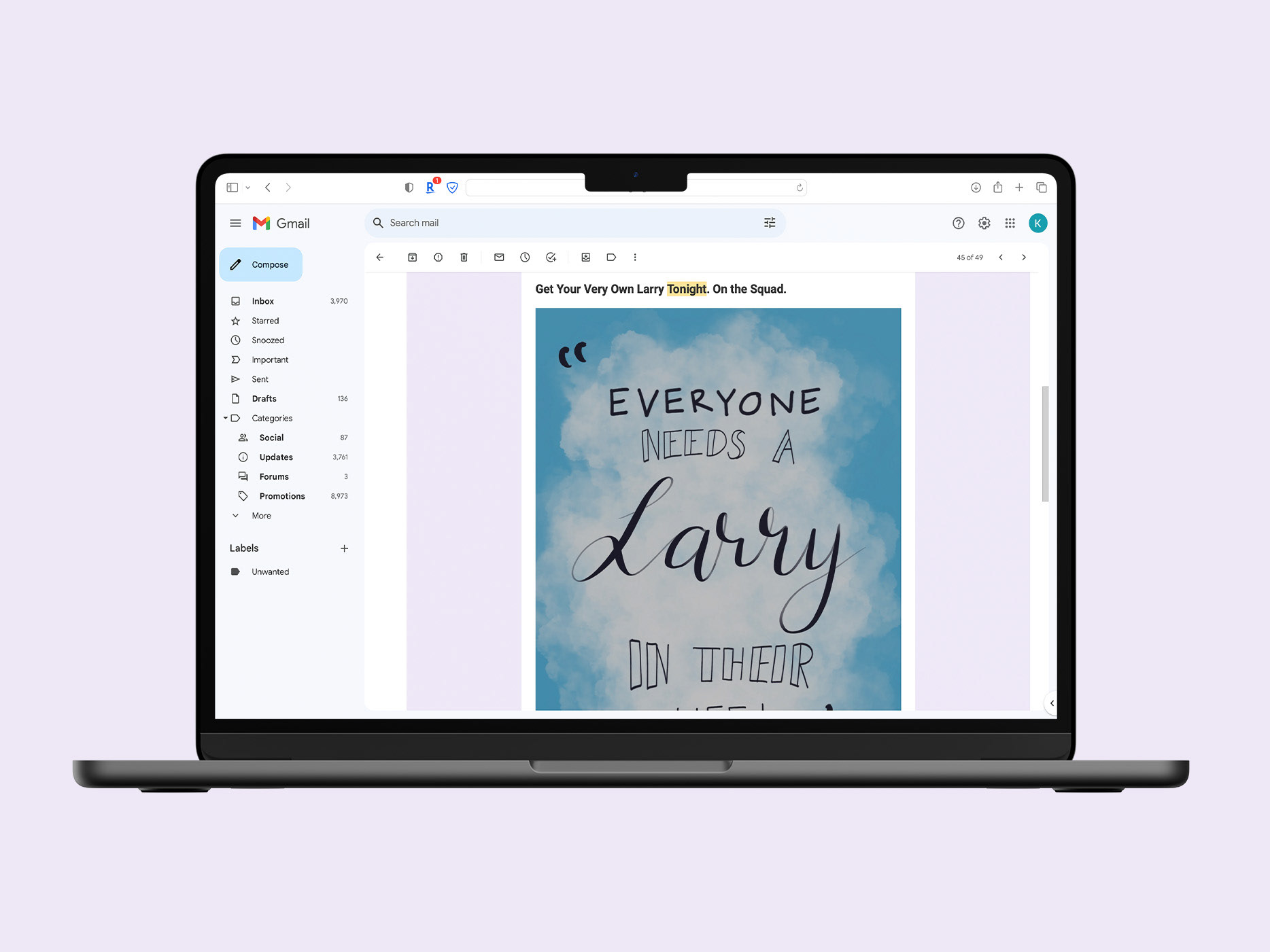How the quote appears in the email marketing campaign.
