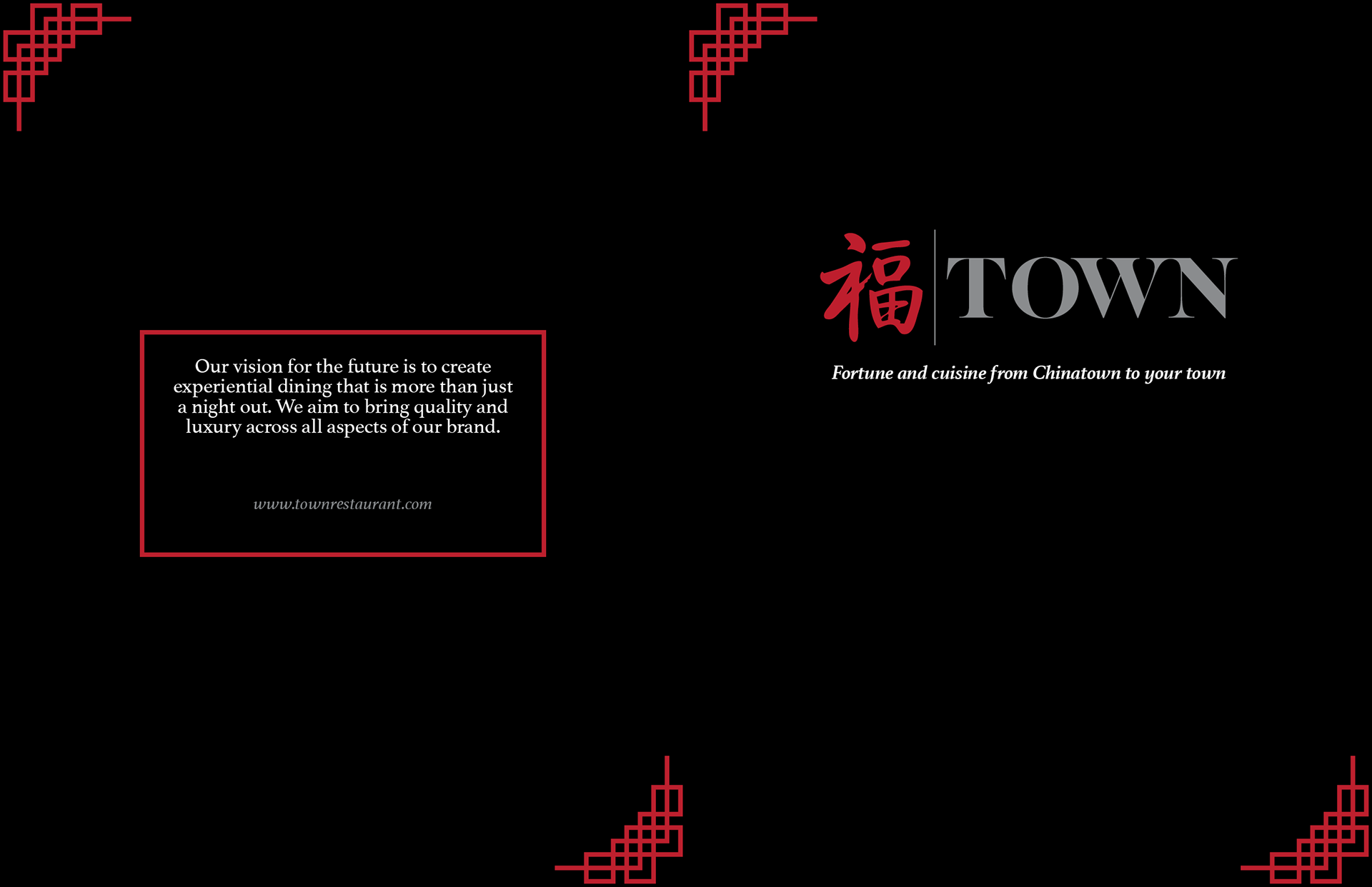 Front and back of menu