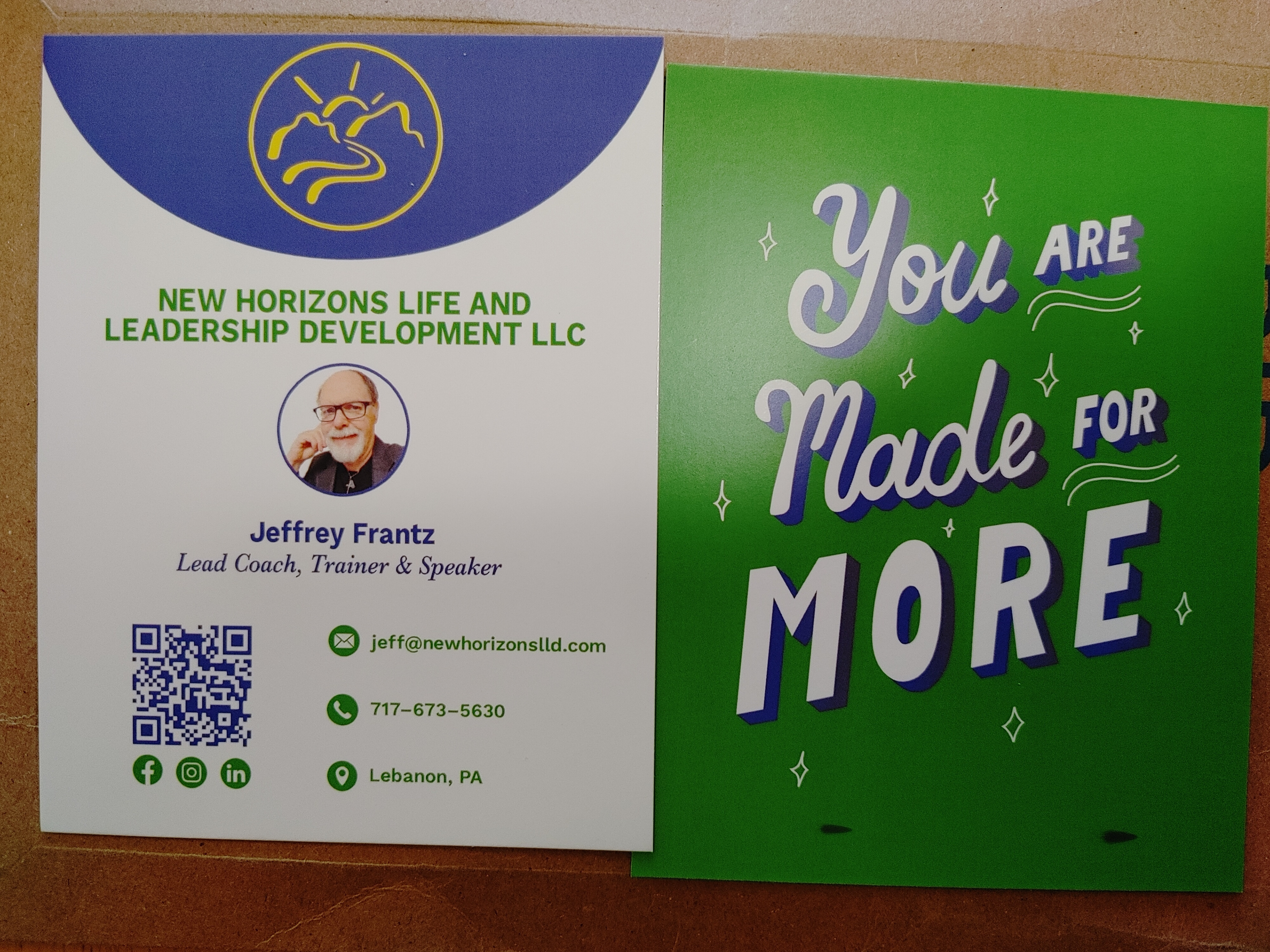 Card #2 front and back design printed