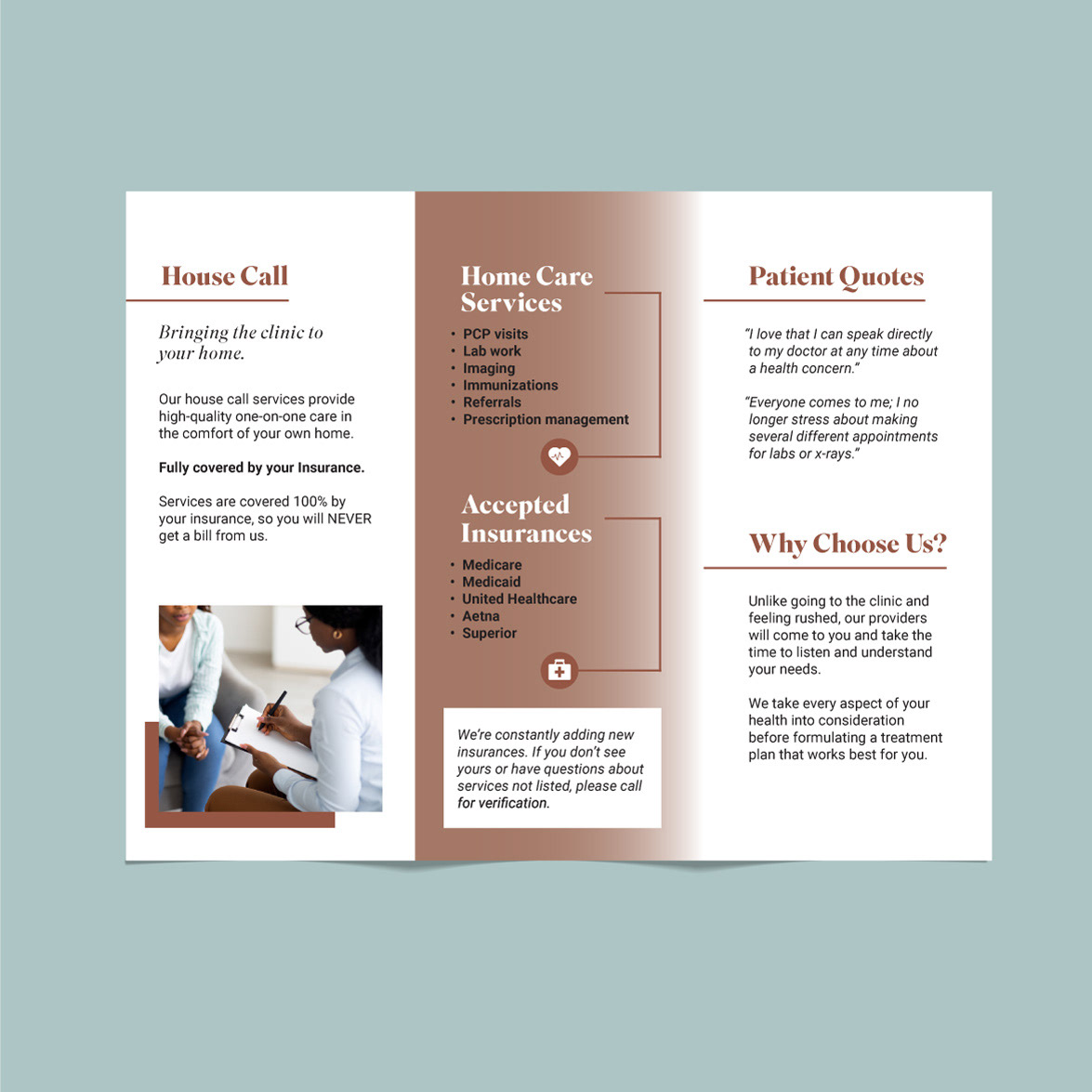 Trifold brochure inside