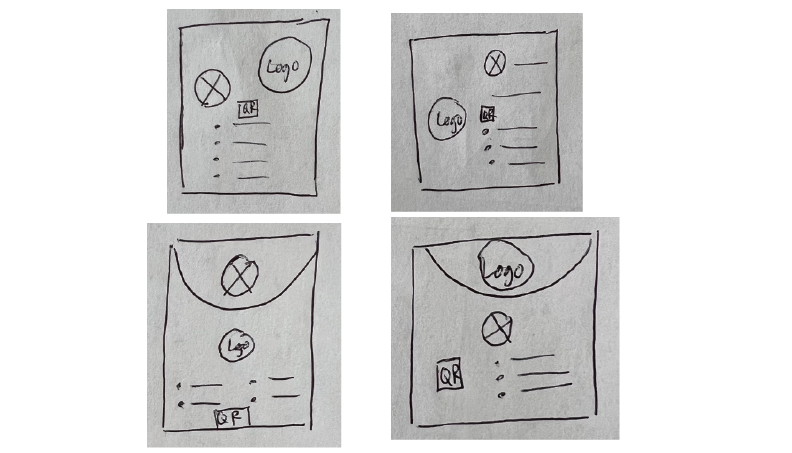 Front of business card sketches