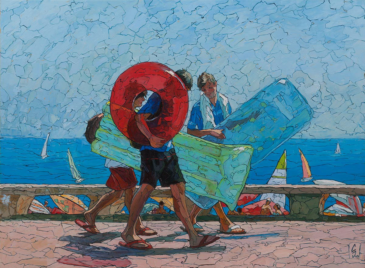 Люрет де мар. На пляж, 2009. Холст, масло. 60х80см. 450000р