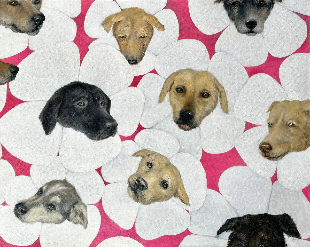 Dogflowers. Алина Салеева. Холст, масло. 100х80см. 150 000р